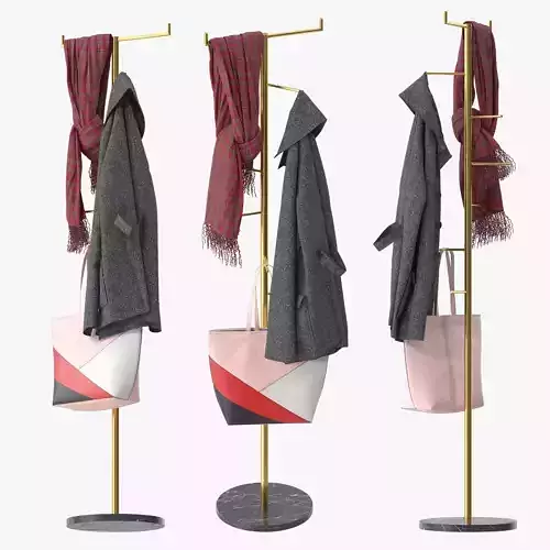 Gold Freestanding Coat Rack