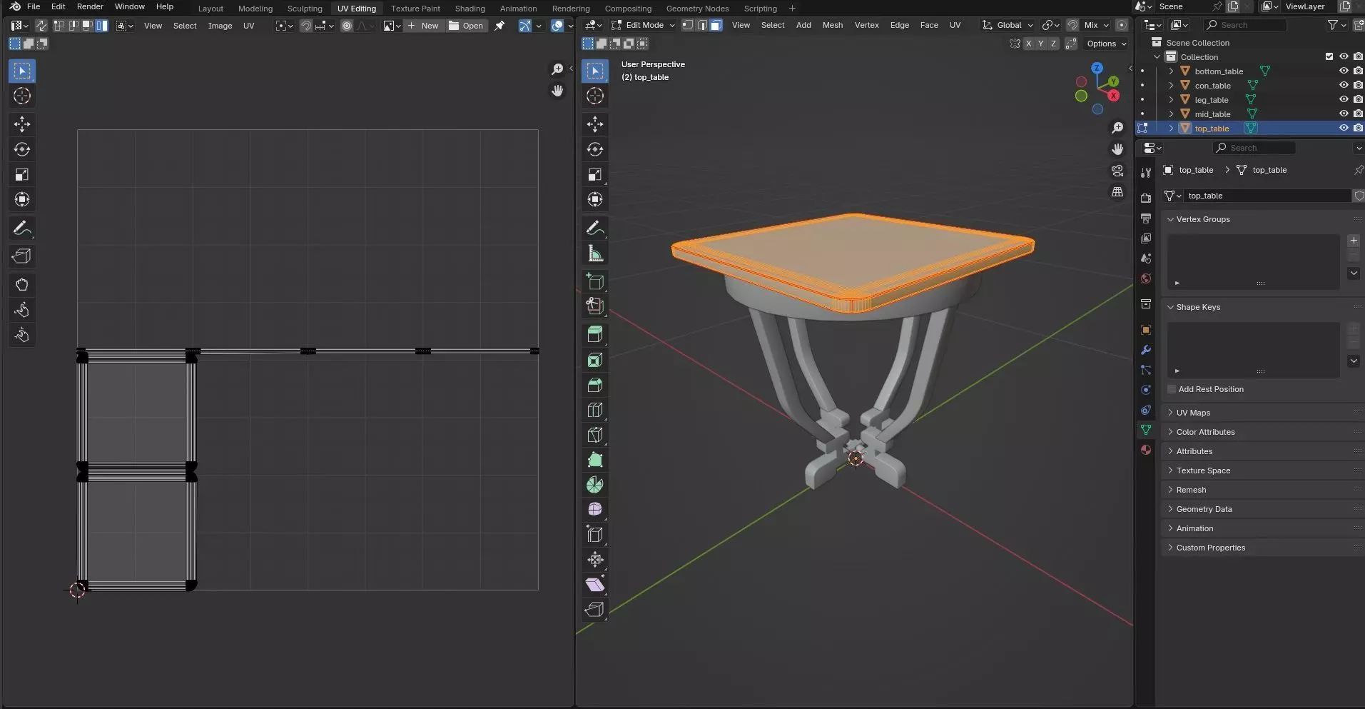 Square Table CG27 3D model_10