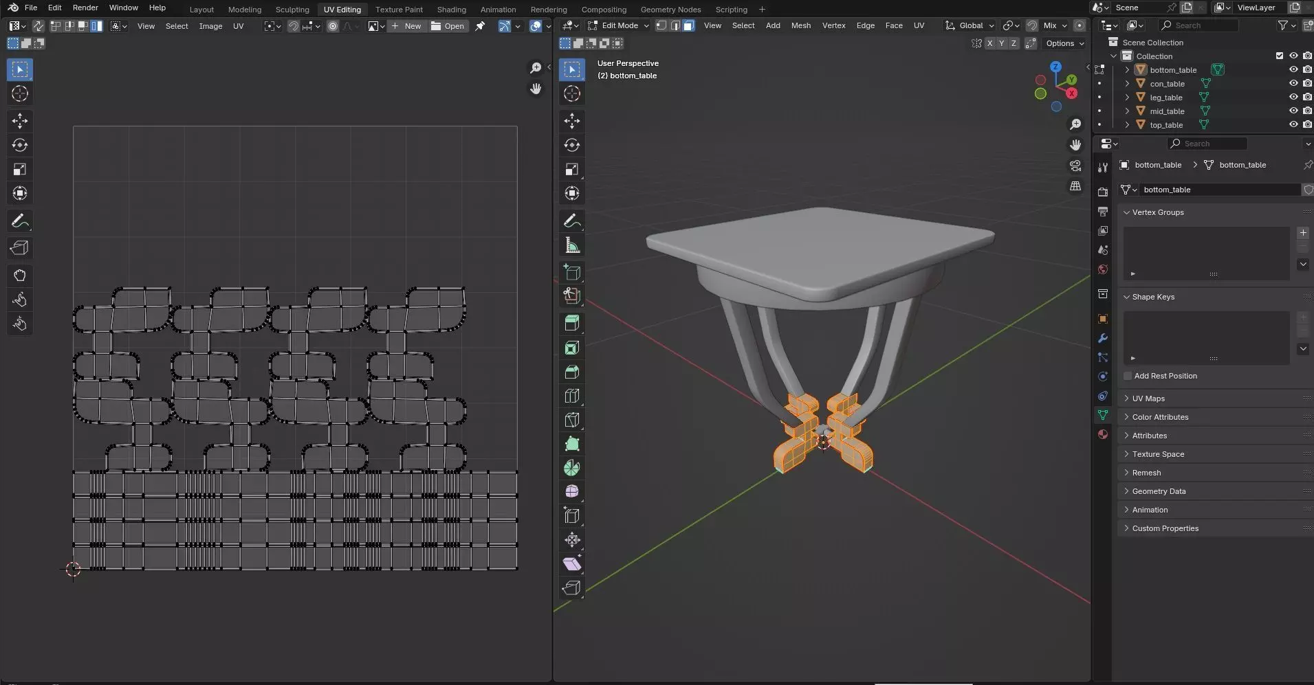 Square Table CG27 3D model_9