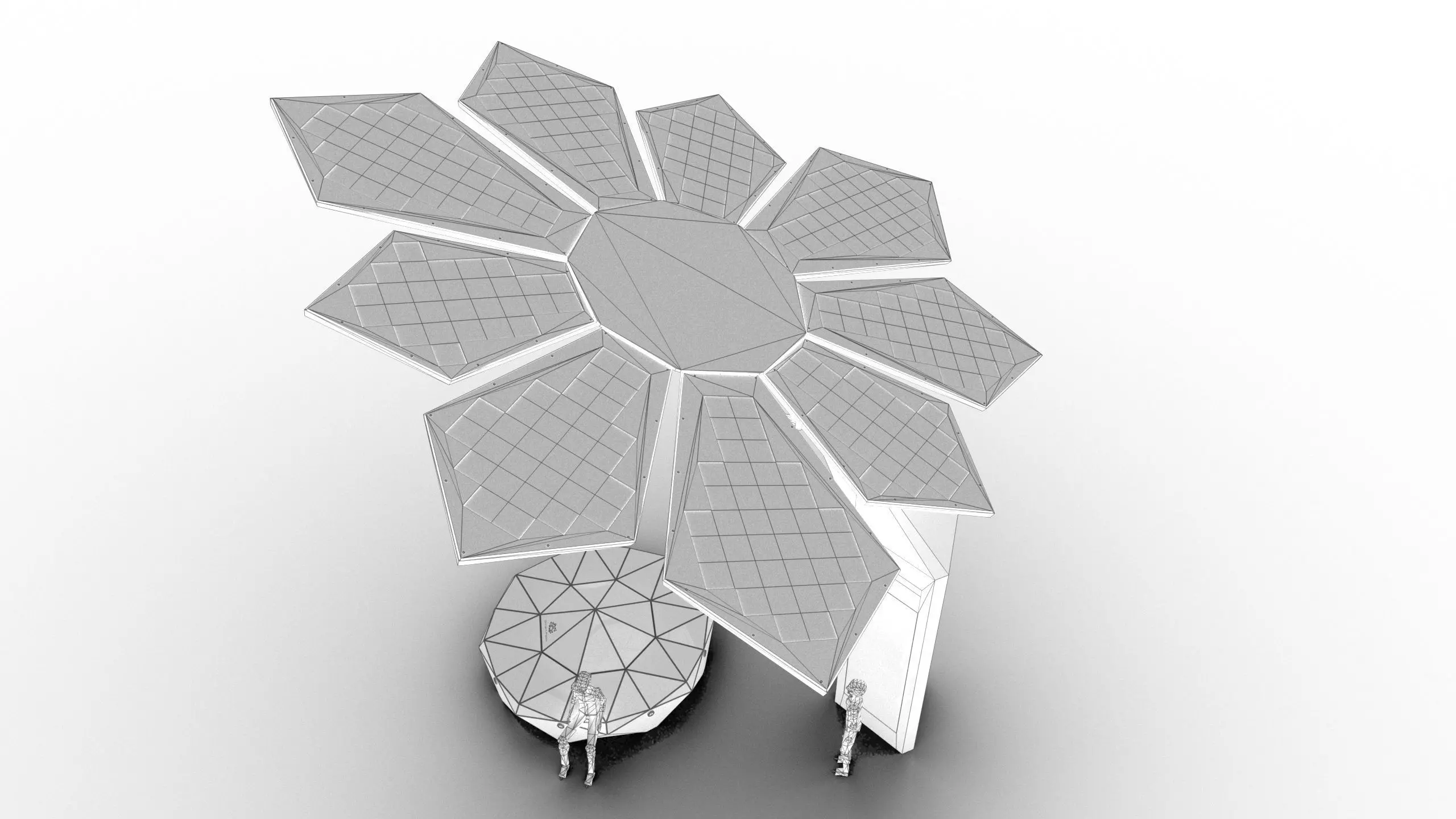 Solar Smart Palm Tree Futuristic Urban Furniture 3D Model 3D model_6