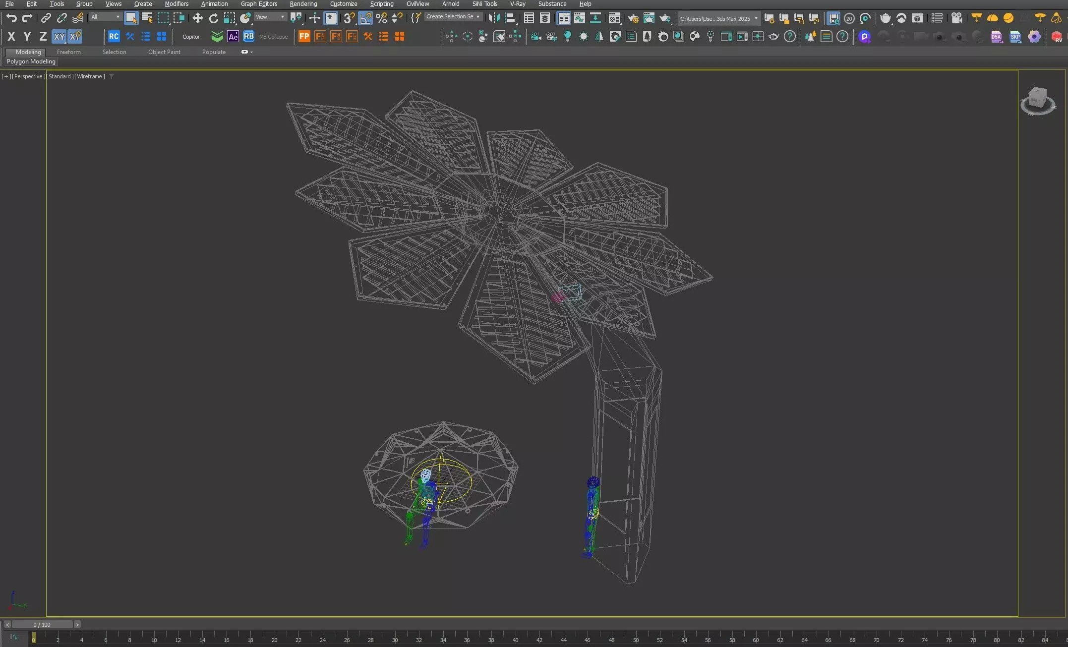 Solar Smart Palm Tree Futuristic Urban Furniture 3D Model 3D model_8