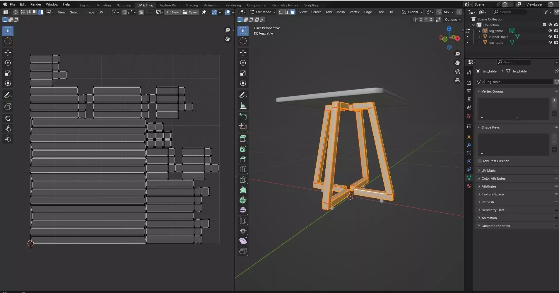 Square Table CG29 3D model_9