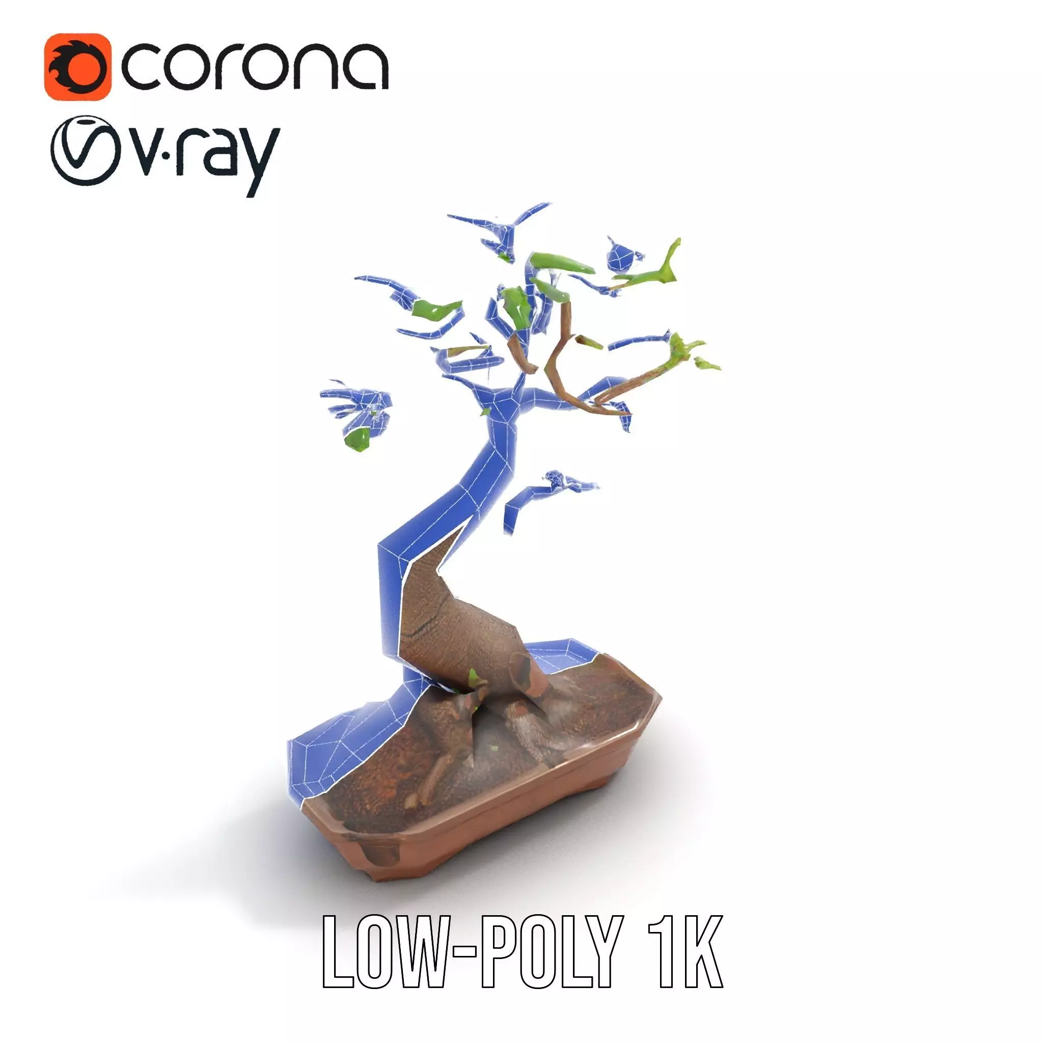 Curved Bonsai Tree model pack Low-poly 3D model_29