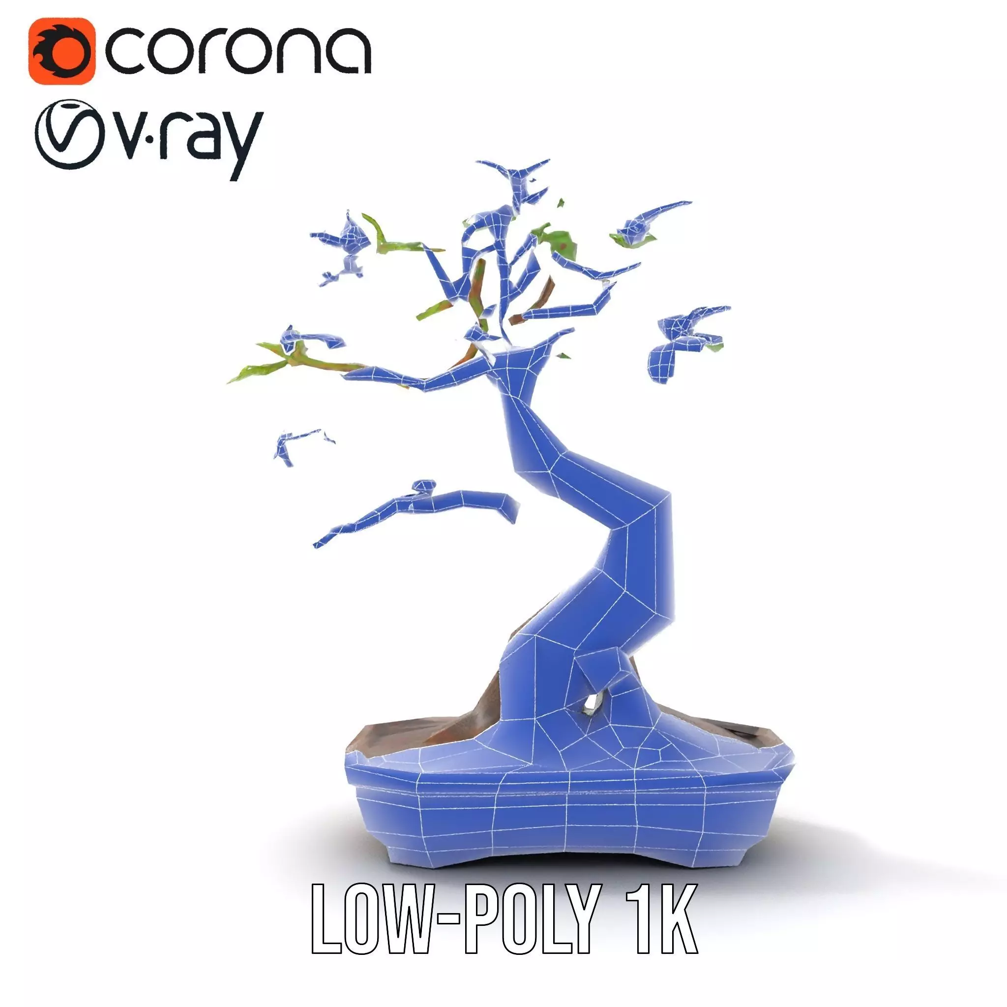 Curved Bonsai Tree model pack Low-poly 3D model_18