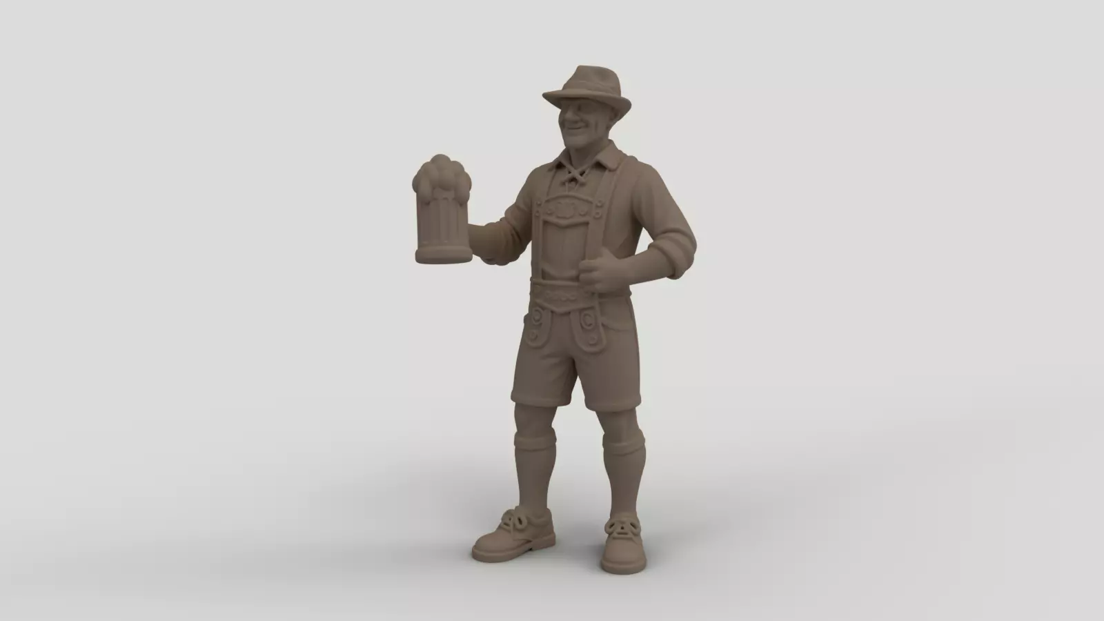 Bavarian Oktoberfest Man Beer Mug 3D print model_3
