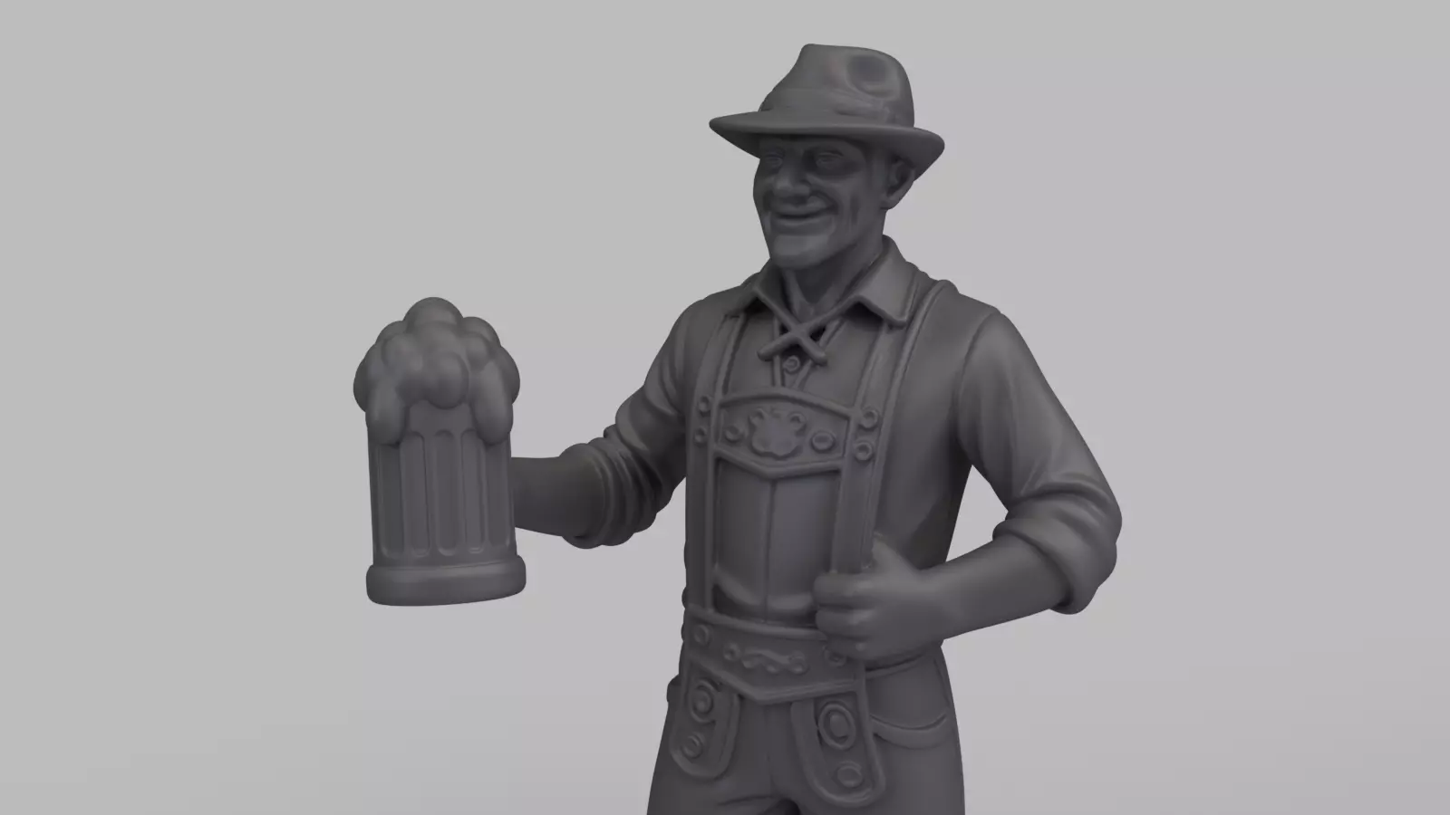 Bavarian Oktoberfest Man Beer Mug 3D print model_0