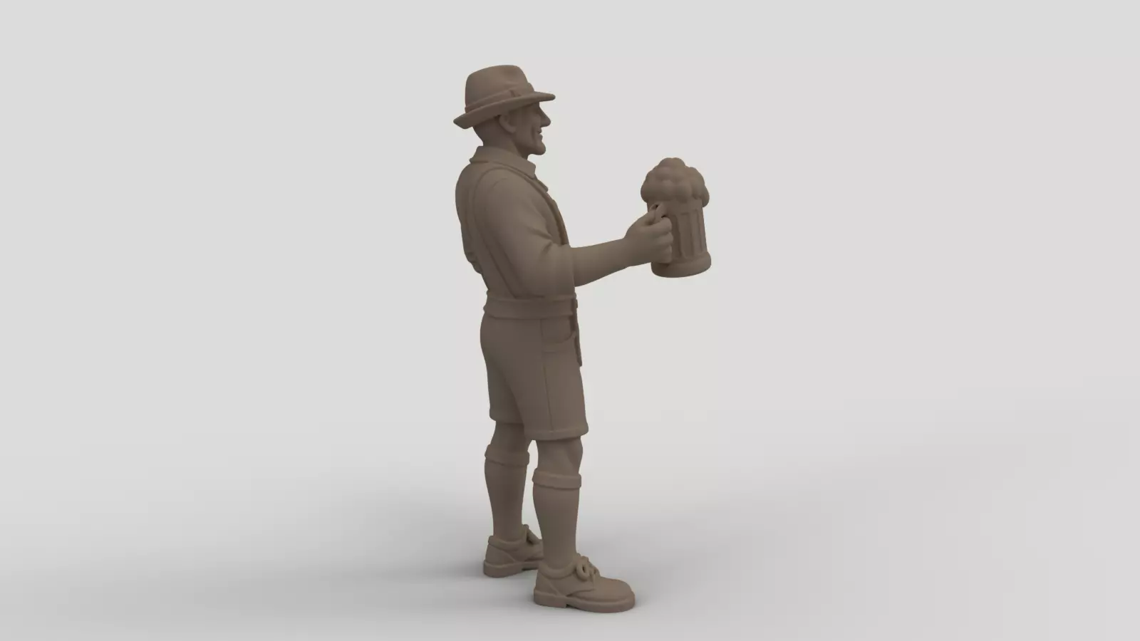 Bavarian Oktoberfest Man Beer Mug 3D print model_7
