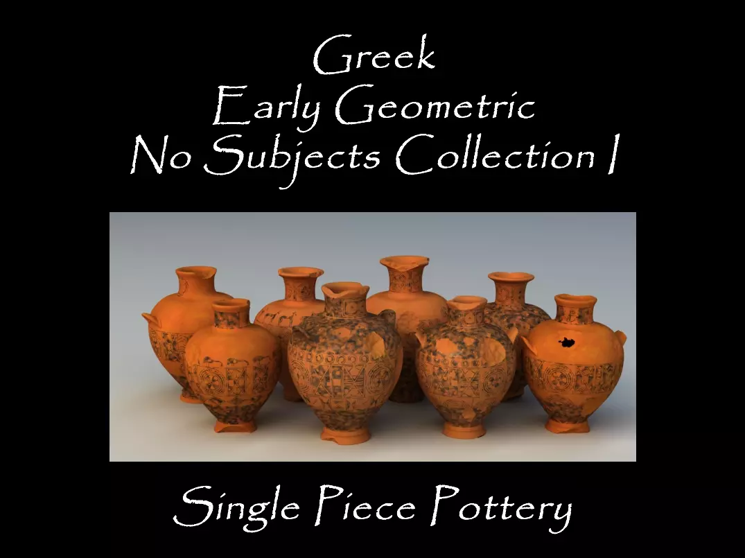 Greek Early Geometric No Subjects Col I Single Piece Pottery 3D model