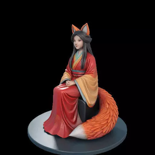 2210 Fox Spirit Woman in Pu Song Ling Style magic 3D print model_26