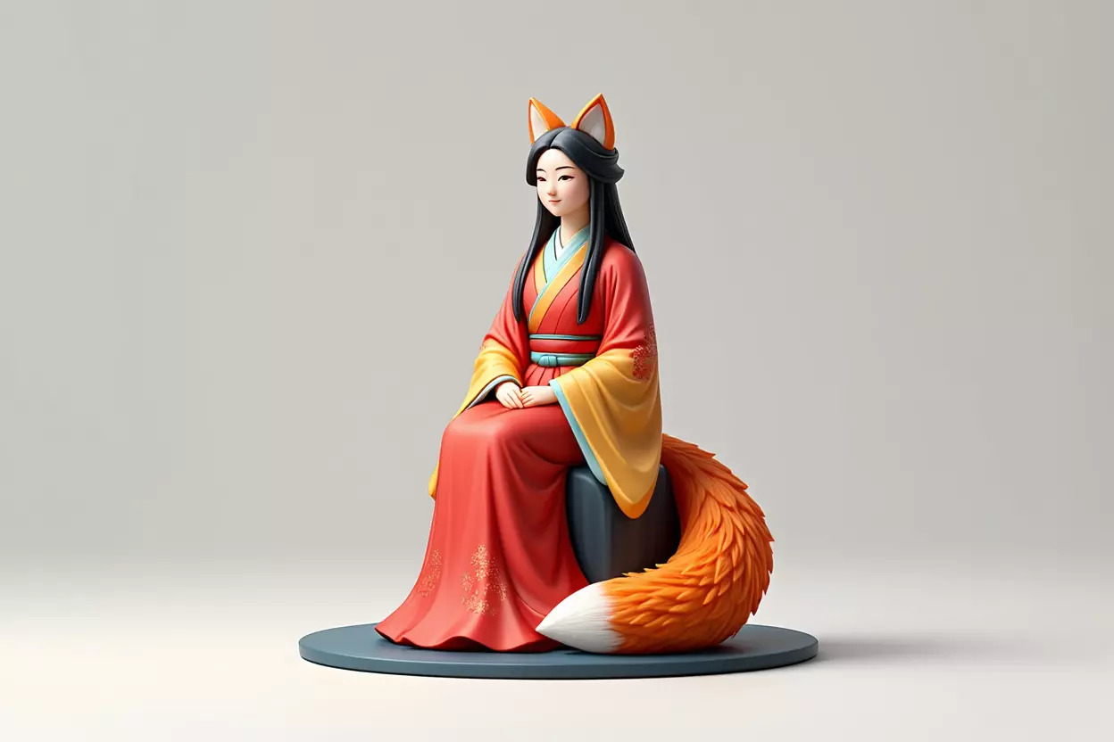 2210 Fox Spirit Woman in Pu Song Ling Style magic 3D print model_0