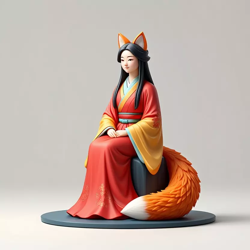 2210 Fox Spirit Woman in Pu Song Ling Style magic 3D print model_4