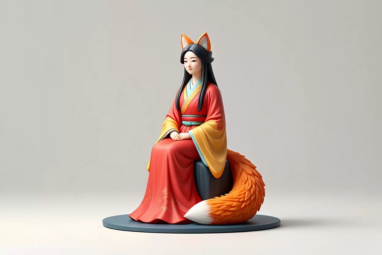 2210 Fox Spirit Woman in Pu Song Ling Style magic 3D print model_3