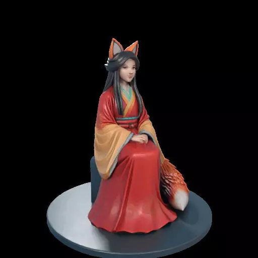 2210 Fox Spirit Woman in Pu Song Ling Style magic 3D print model_29