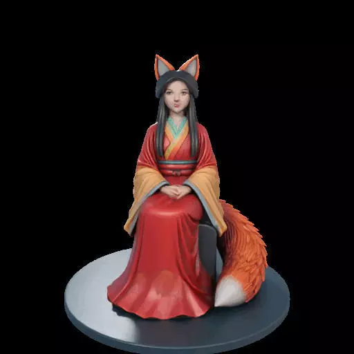 2210 Fox Spirit Woman in Pu Song Ling Style magic 3D print model_6