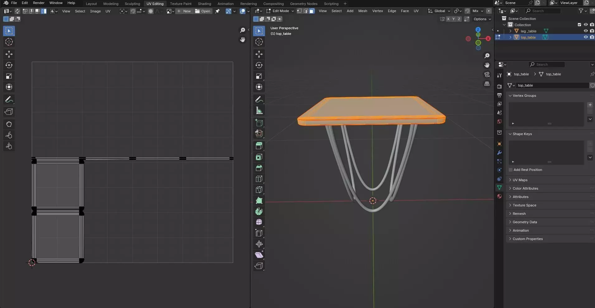 Square Table CG32 3D model_10