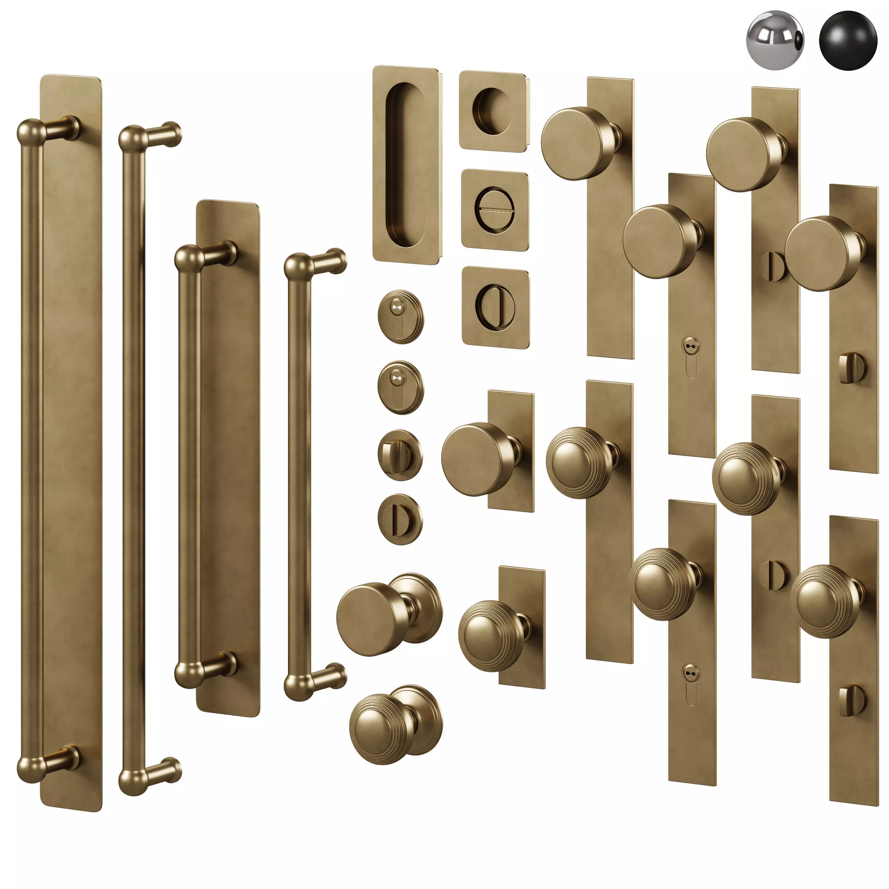 Door handles and thumbturns by Corston 3D model_0