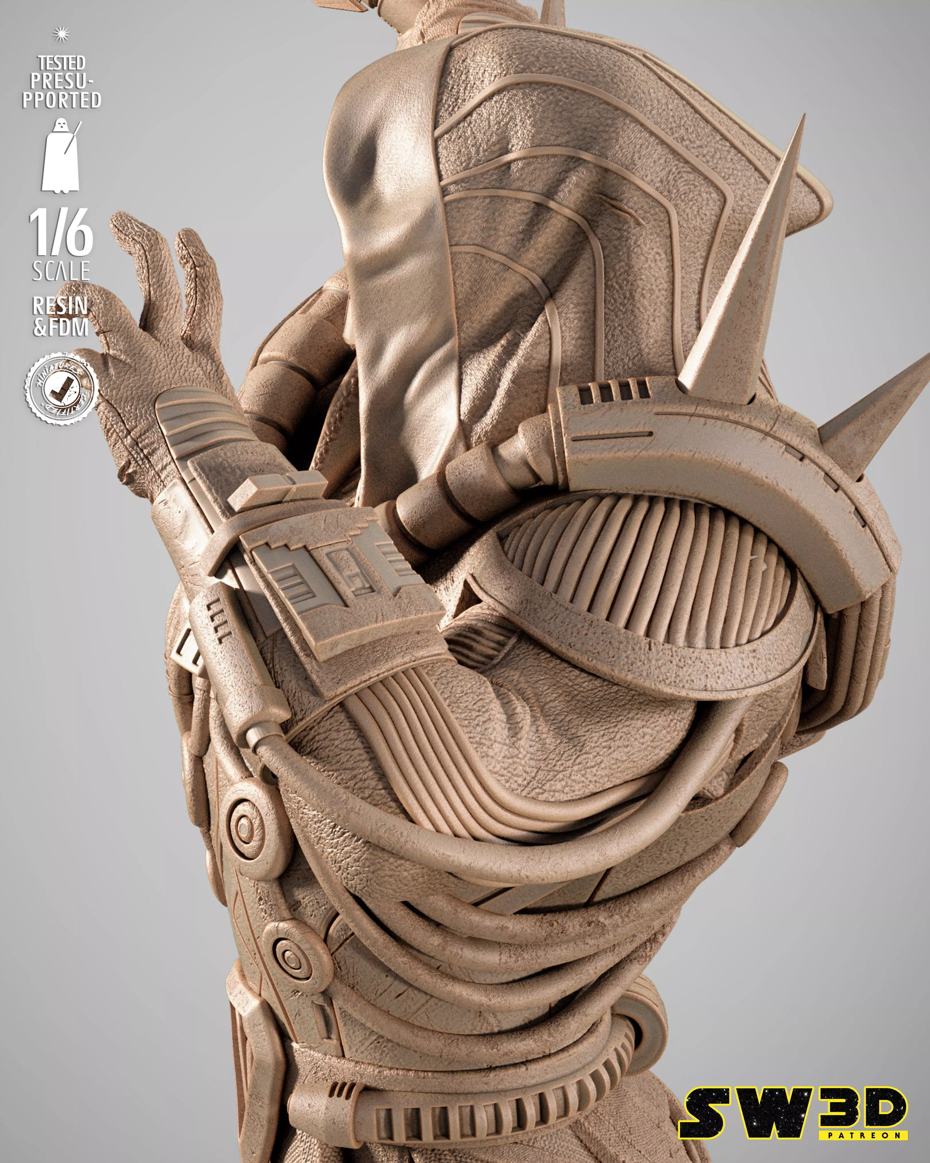 STAR WARS Darth Marr Sculpture 3D print model_12