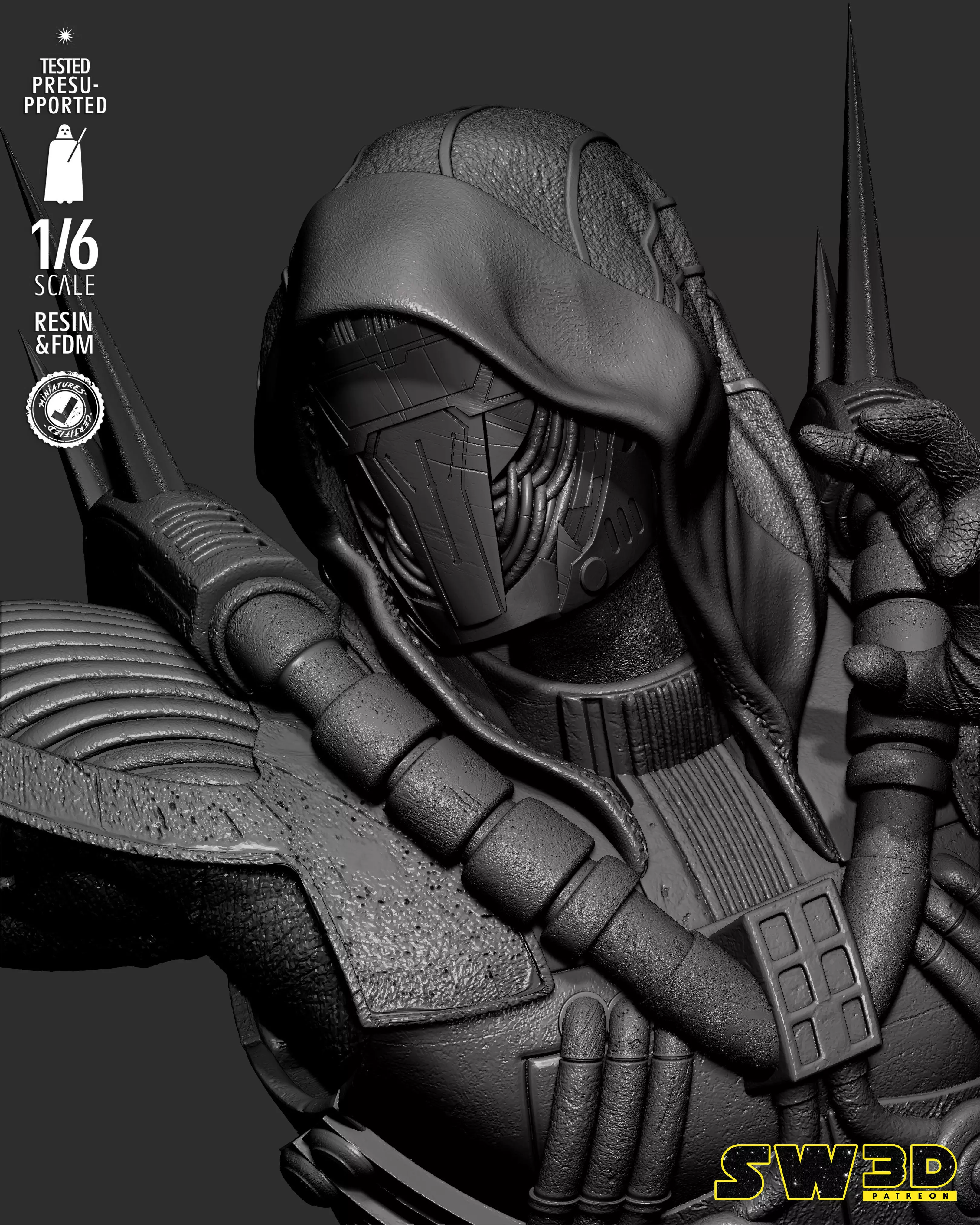 STAR WARS Darth Marr Sculpture 3D print model_17