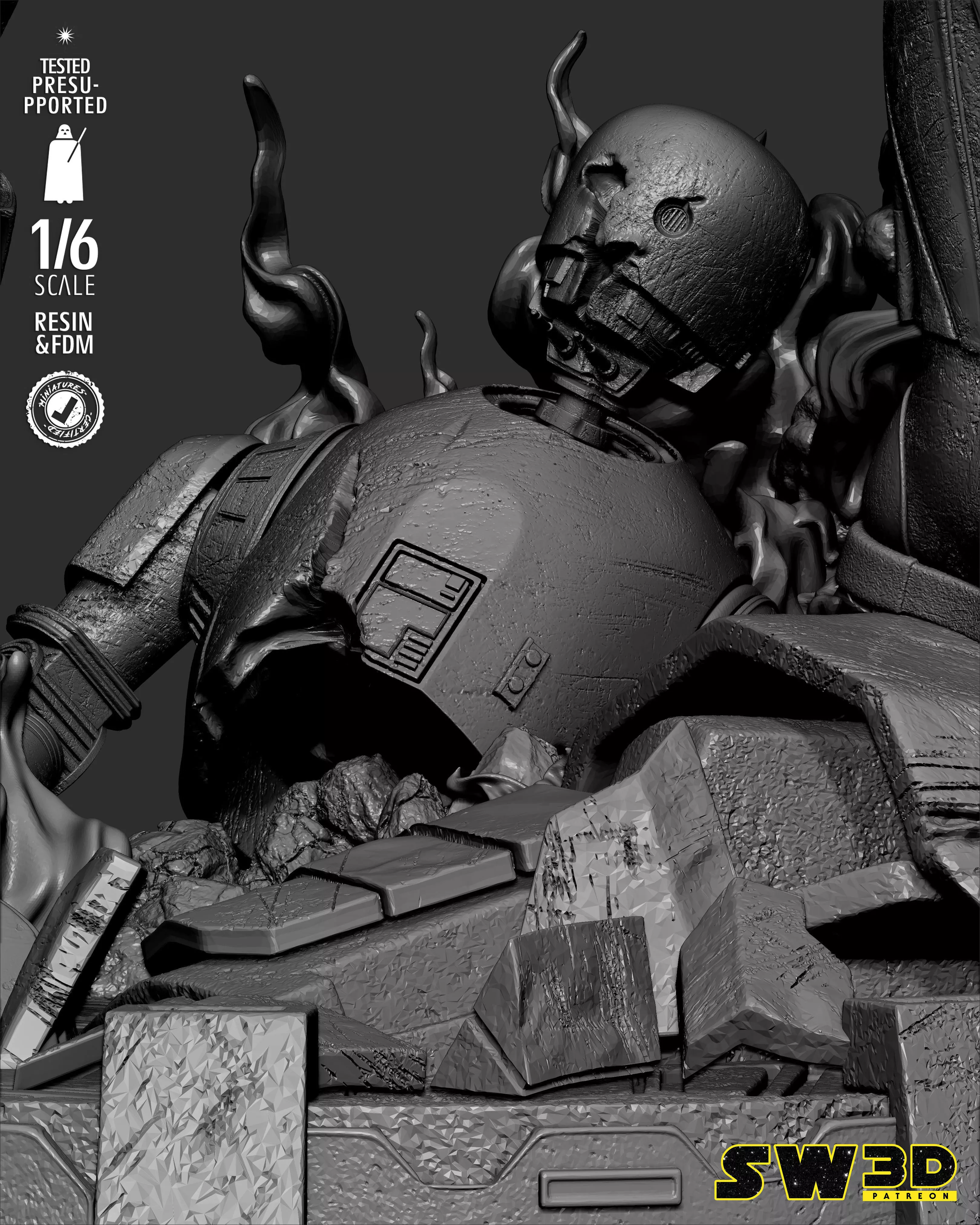 STAR WARS Darth Marr Sculpture 3D print model_26