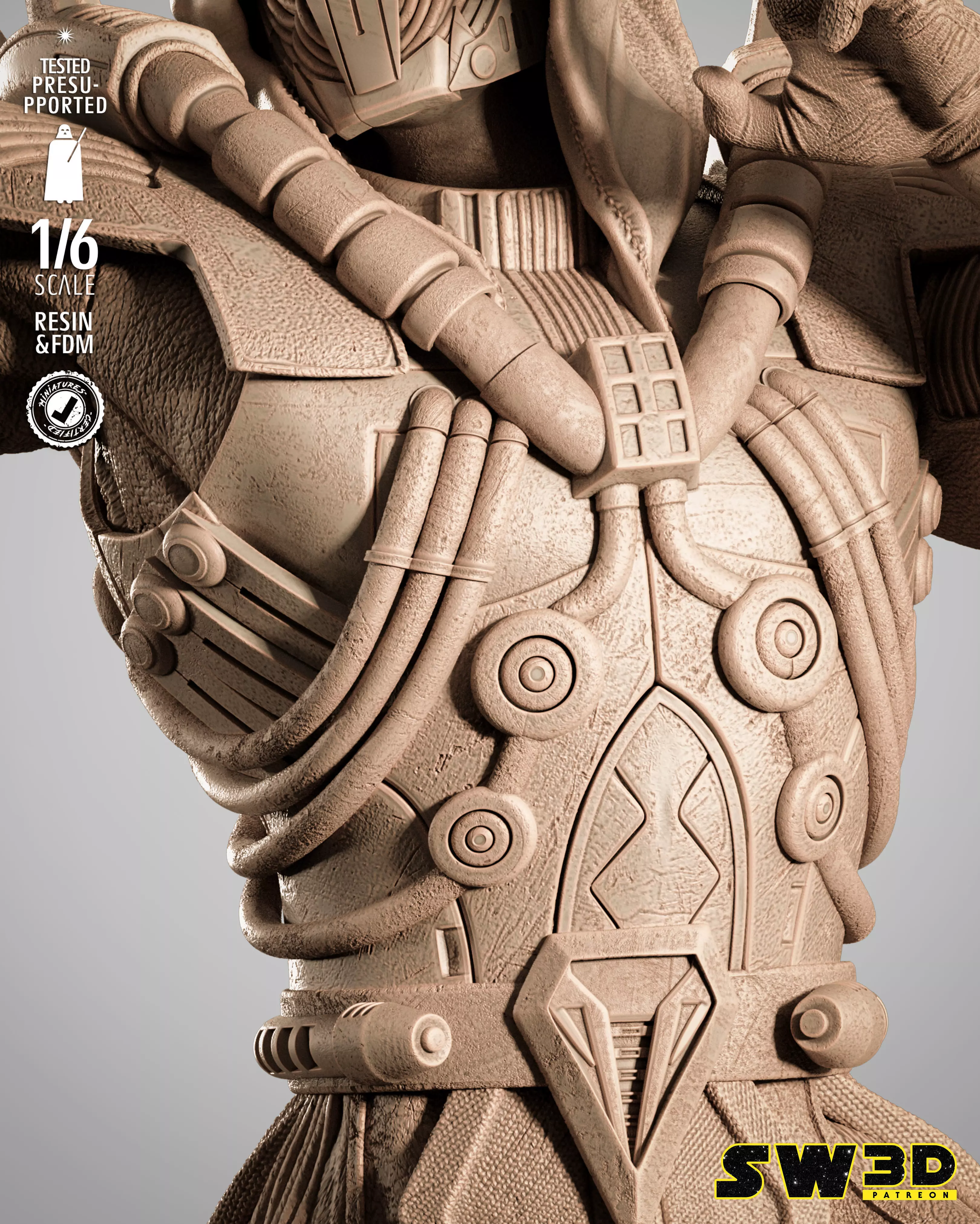 STAR WARS Darth Marr Sculpture 3D print model_5