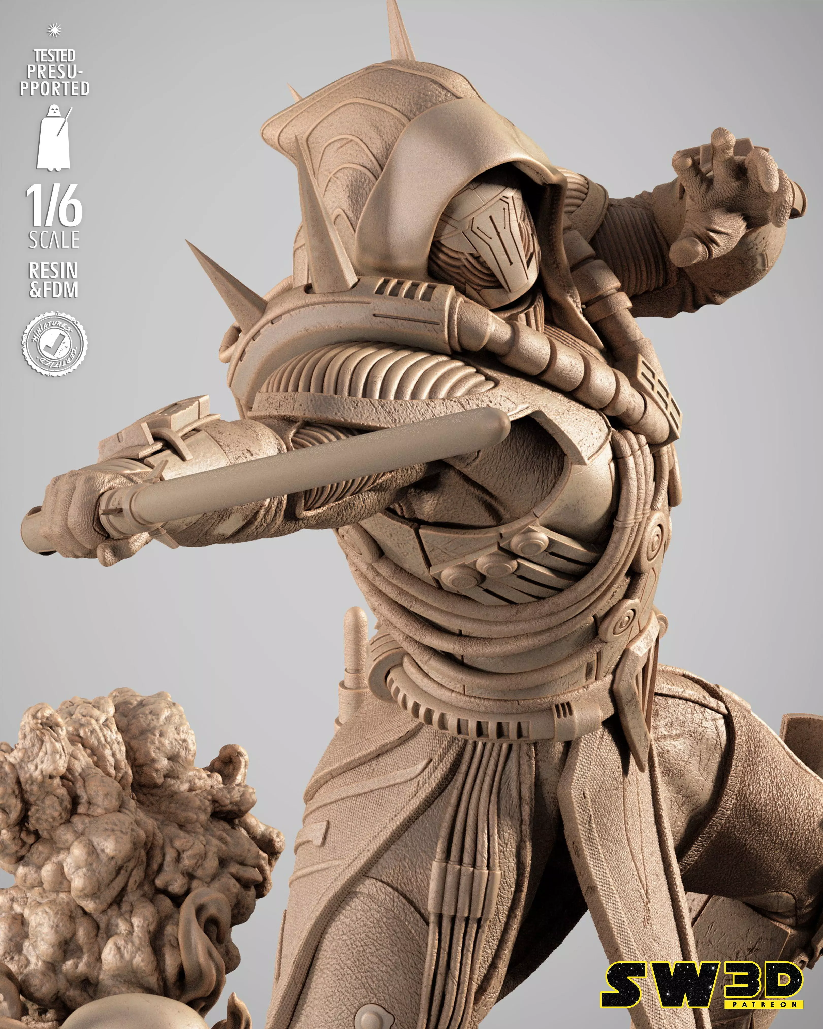 STAR WARS Darth Marr Sculpture 3D print model_7