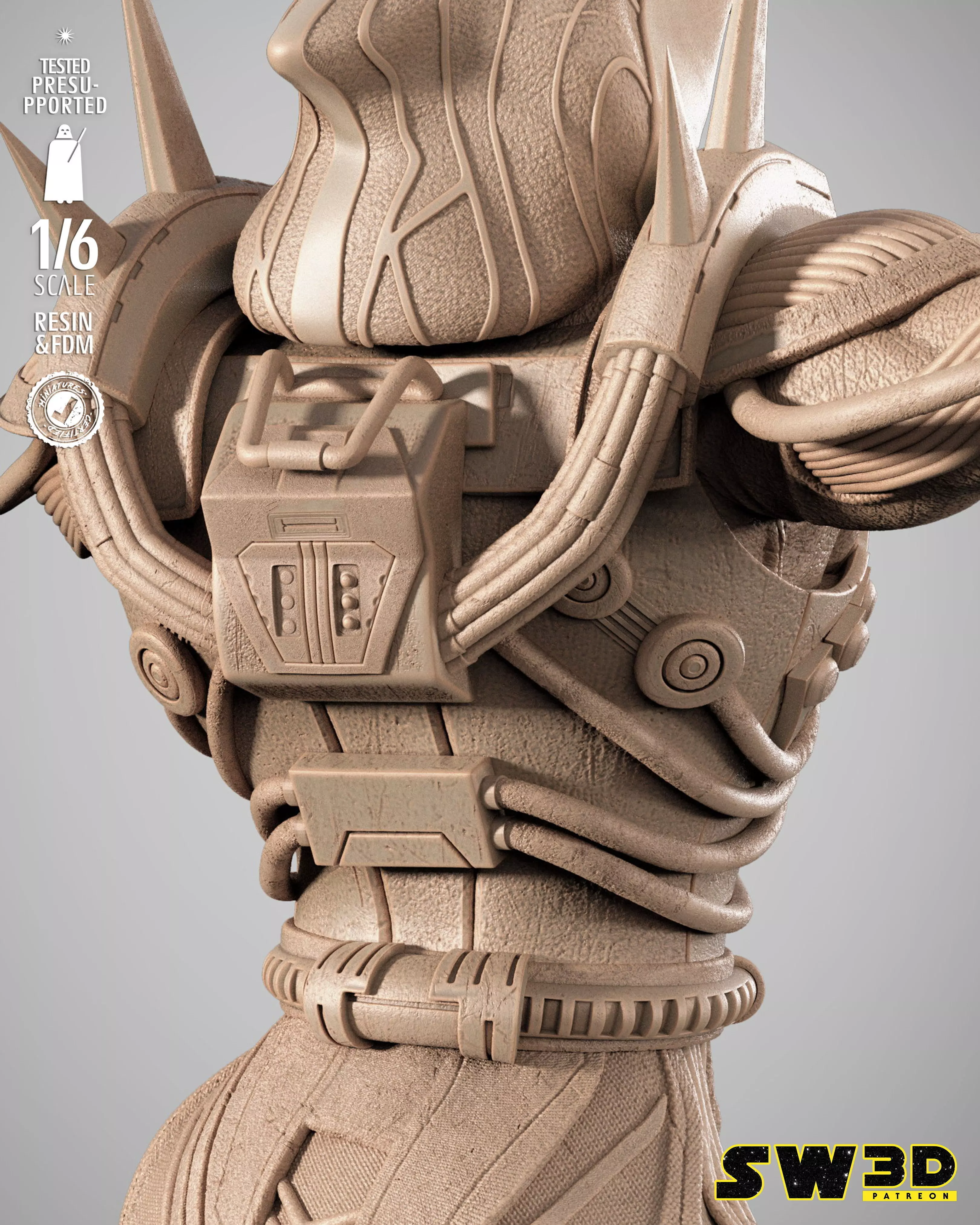 STAR WARS Darth Marr Sculpture 3D print model_13