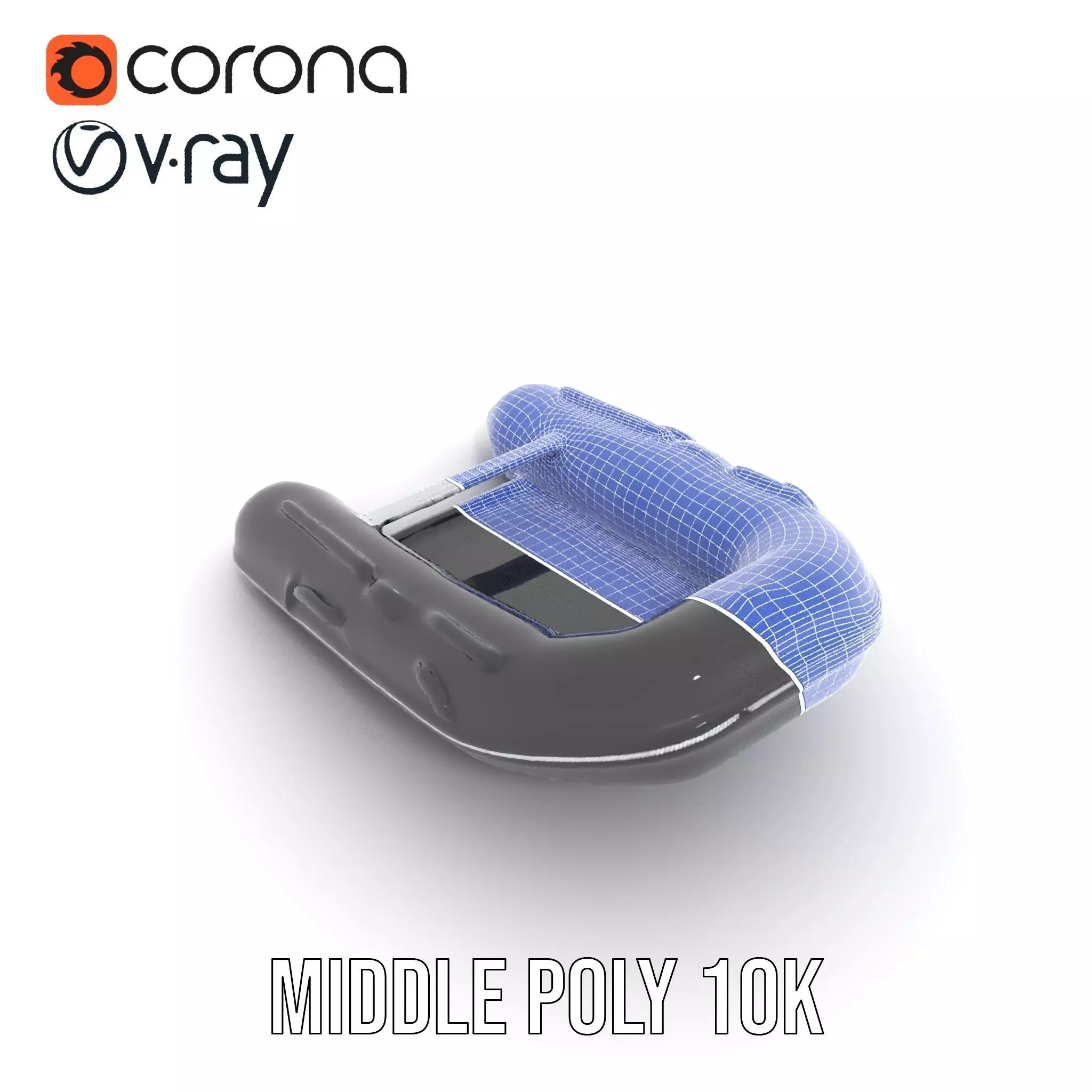 Sleek Black Raft model pack Low-poly 3D model_31