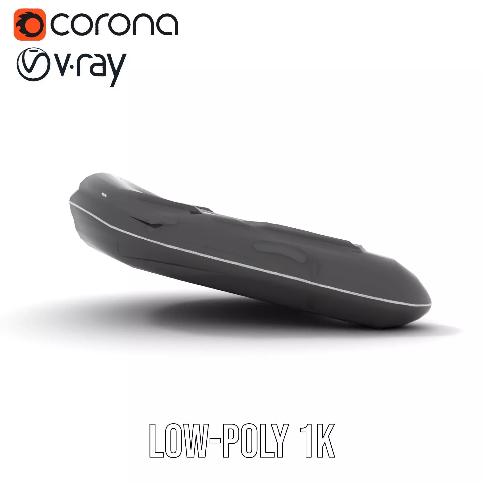 Sleek Black Raft model pack Low-poly 3D model_13