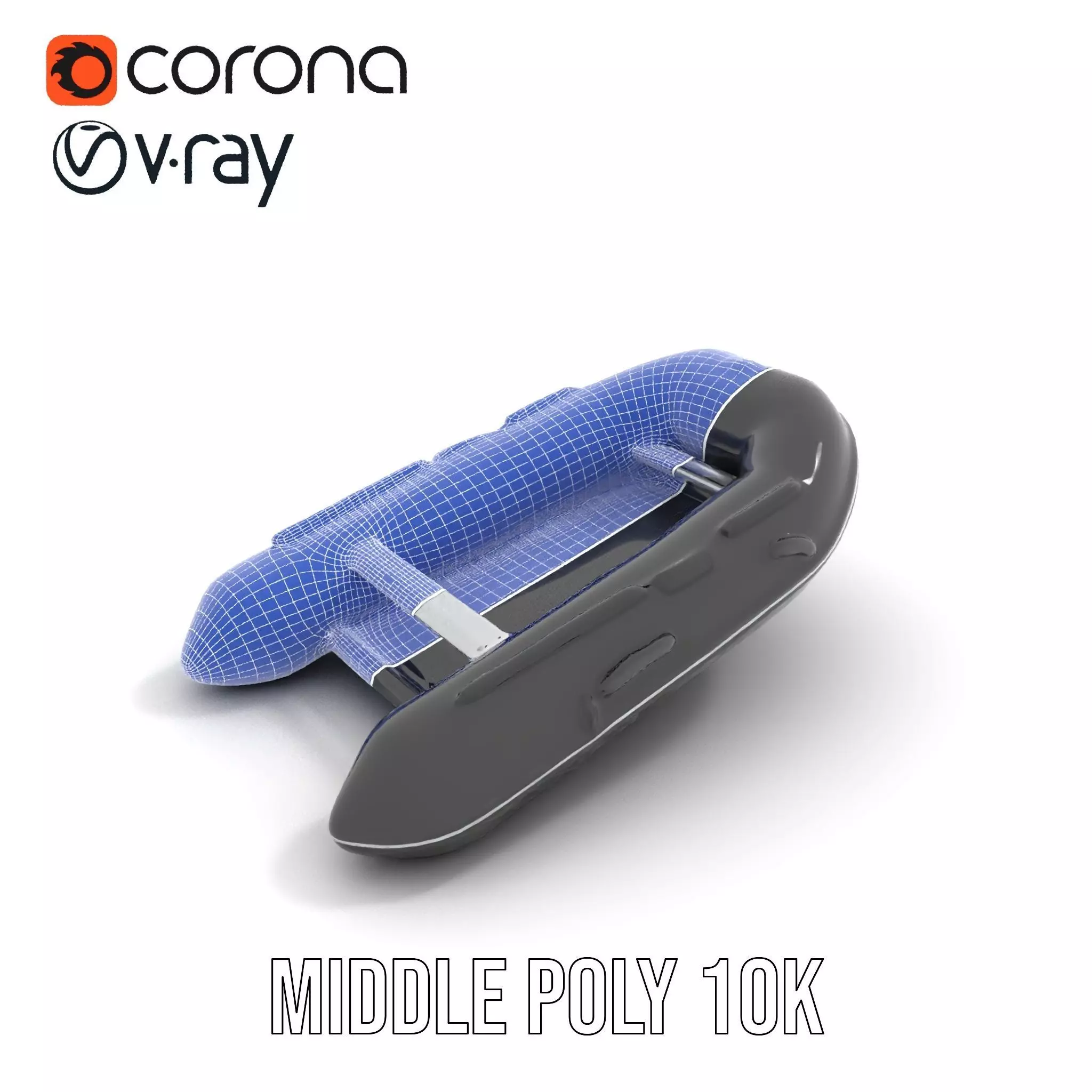 Sleek Black Raft model pack Low-poly 3D model_19