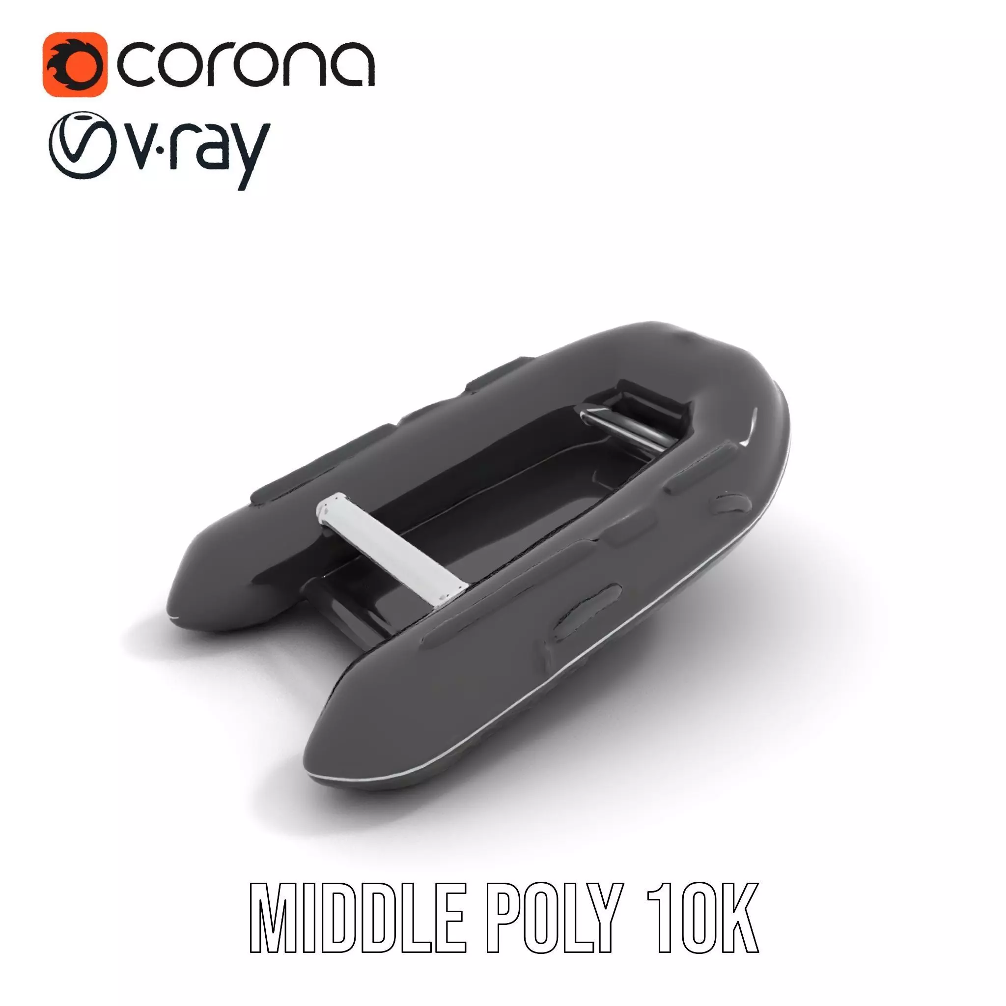 Sleek Black Raft model pack Low-poly 3D model_6