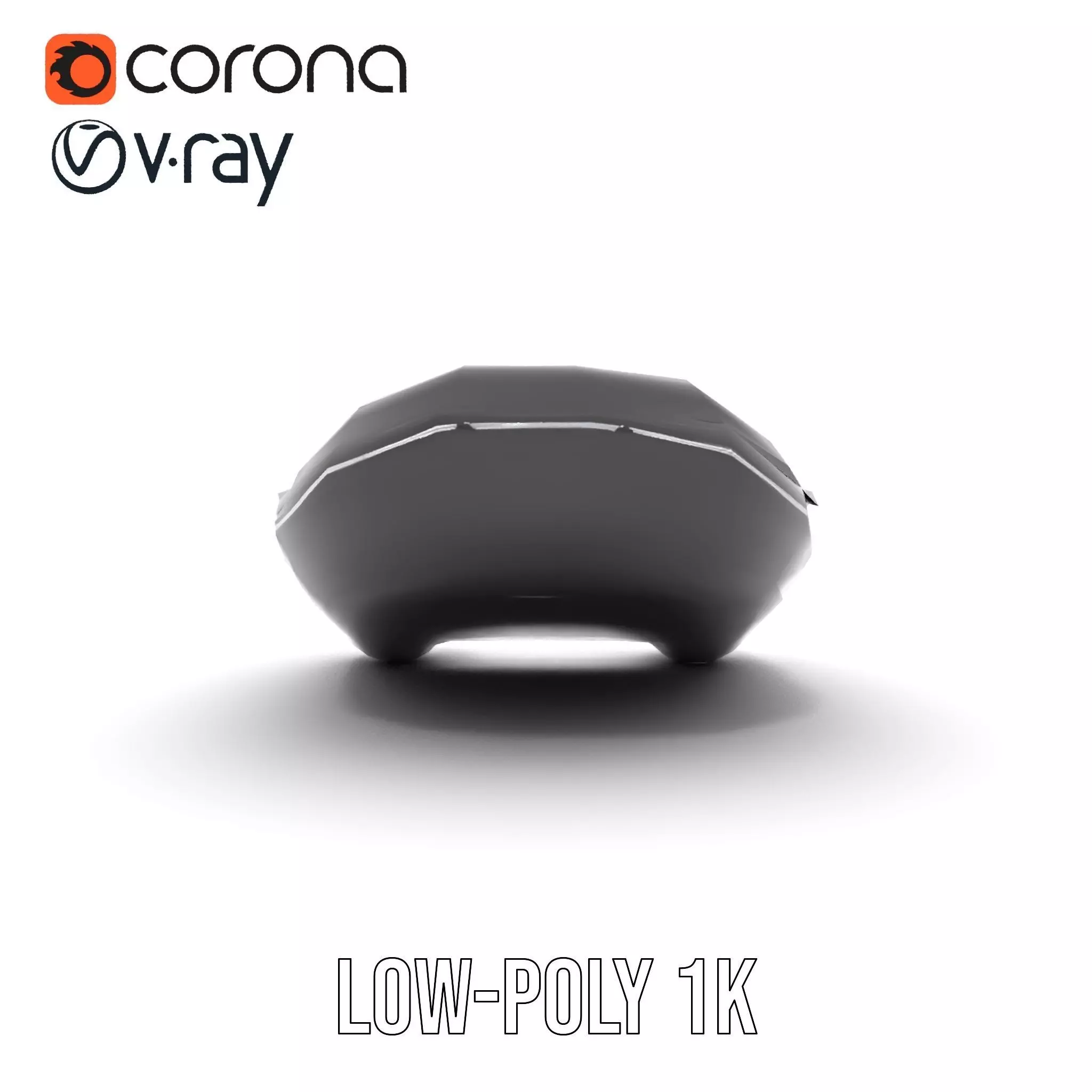 Sleek Black Raft model pack Low-poly 3D model_10