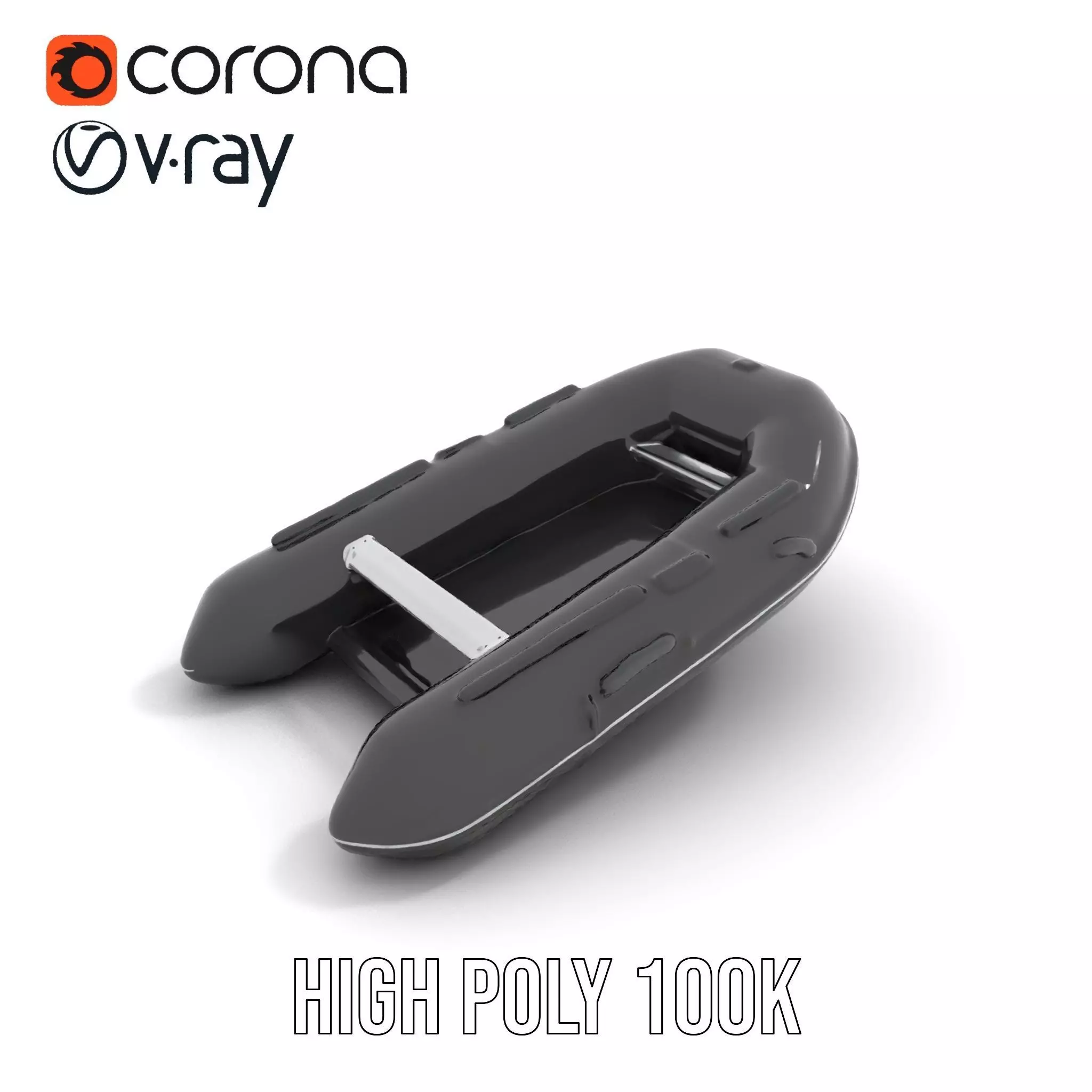 Sleek Black Raft model pack Low-poly 3D model_24