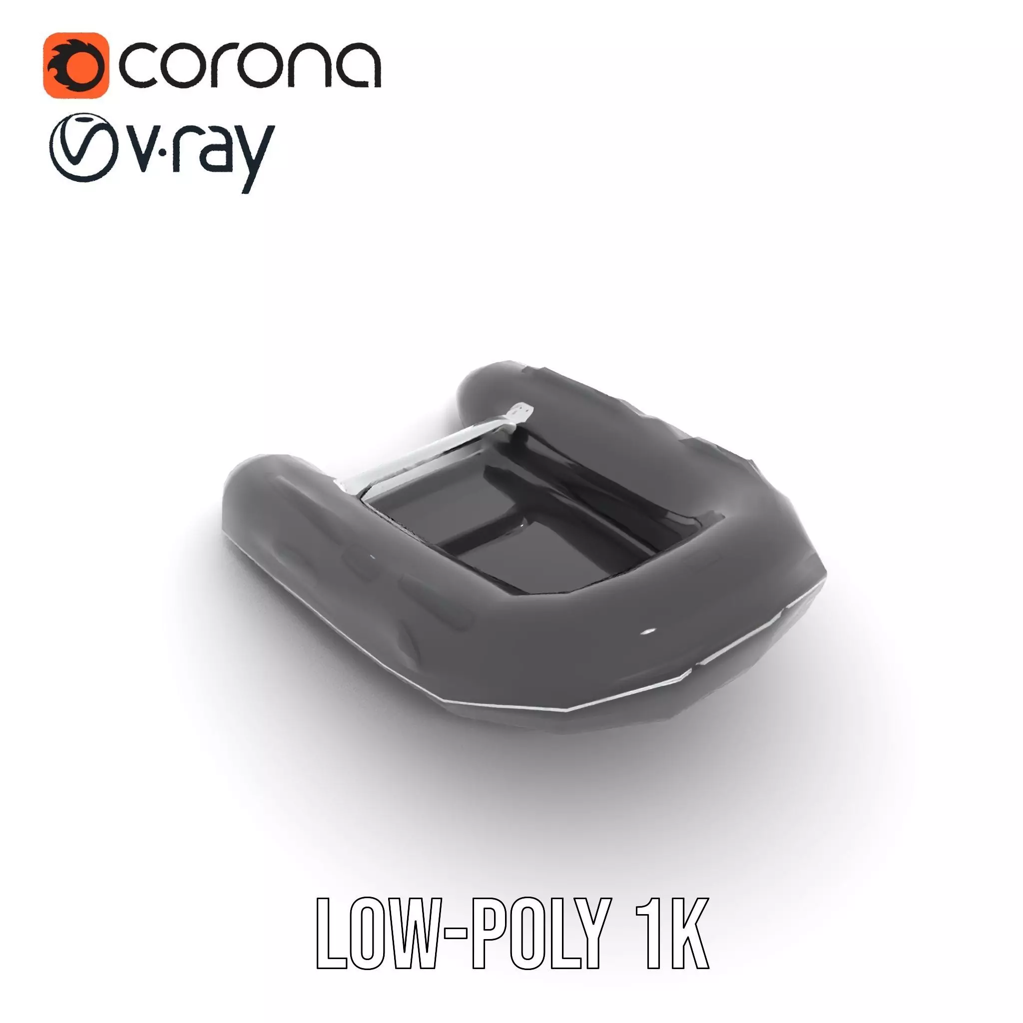 Sleek Black Raft model pack Low-poly 3D model_23