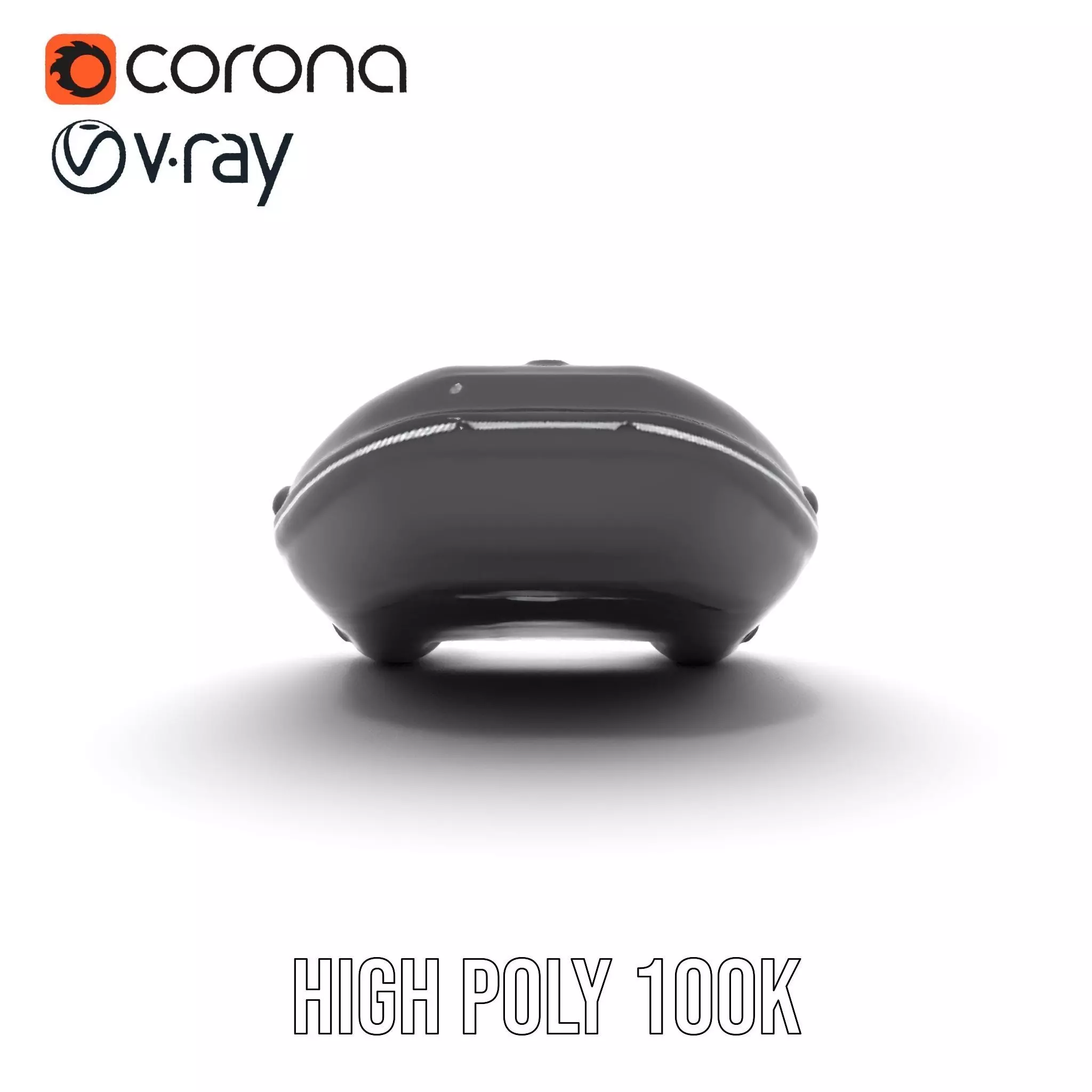 Sleek Black Raft model pack Low-poly 3D model_30