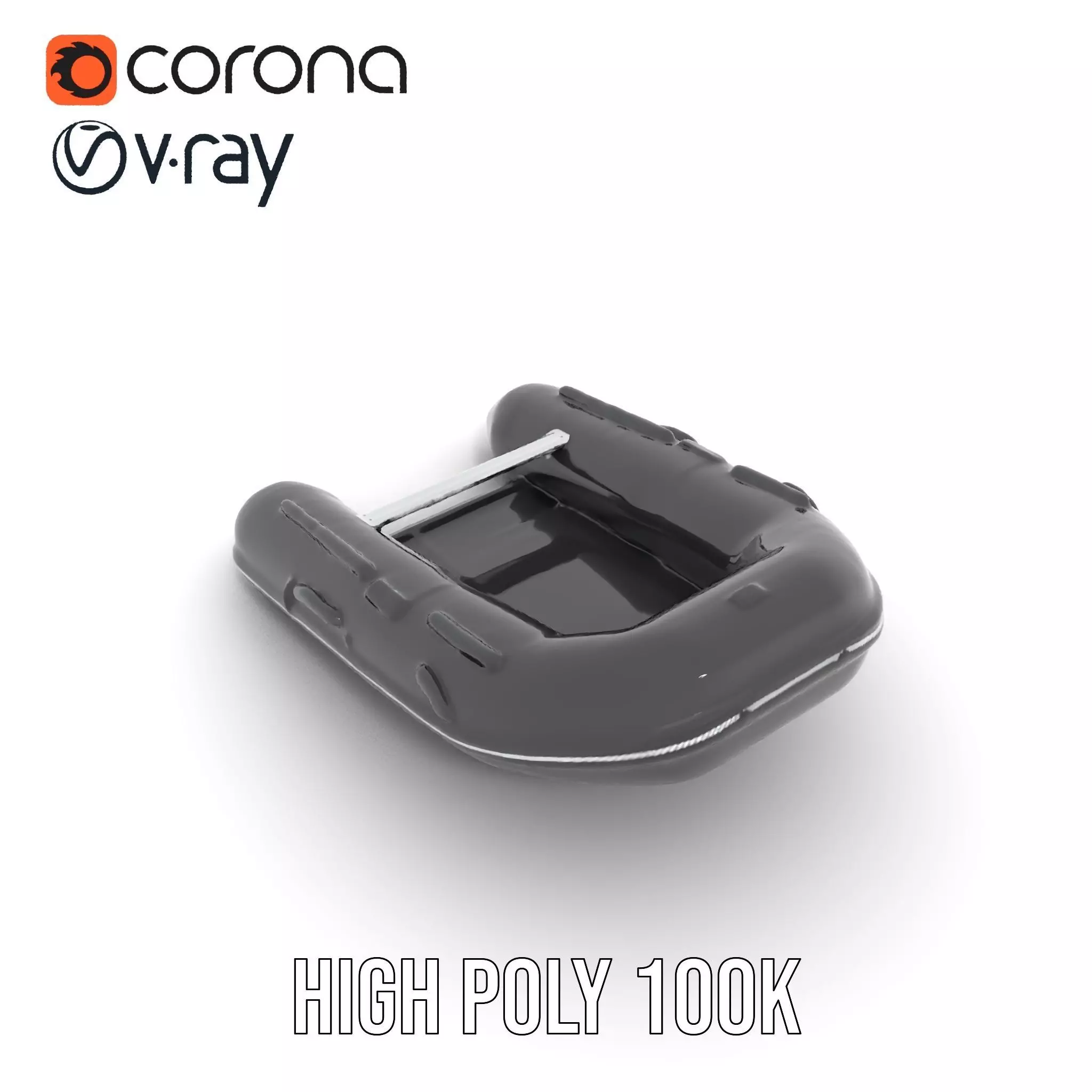 Sleek Black Raft model pack Low-poly 3D model_21