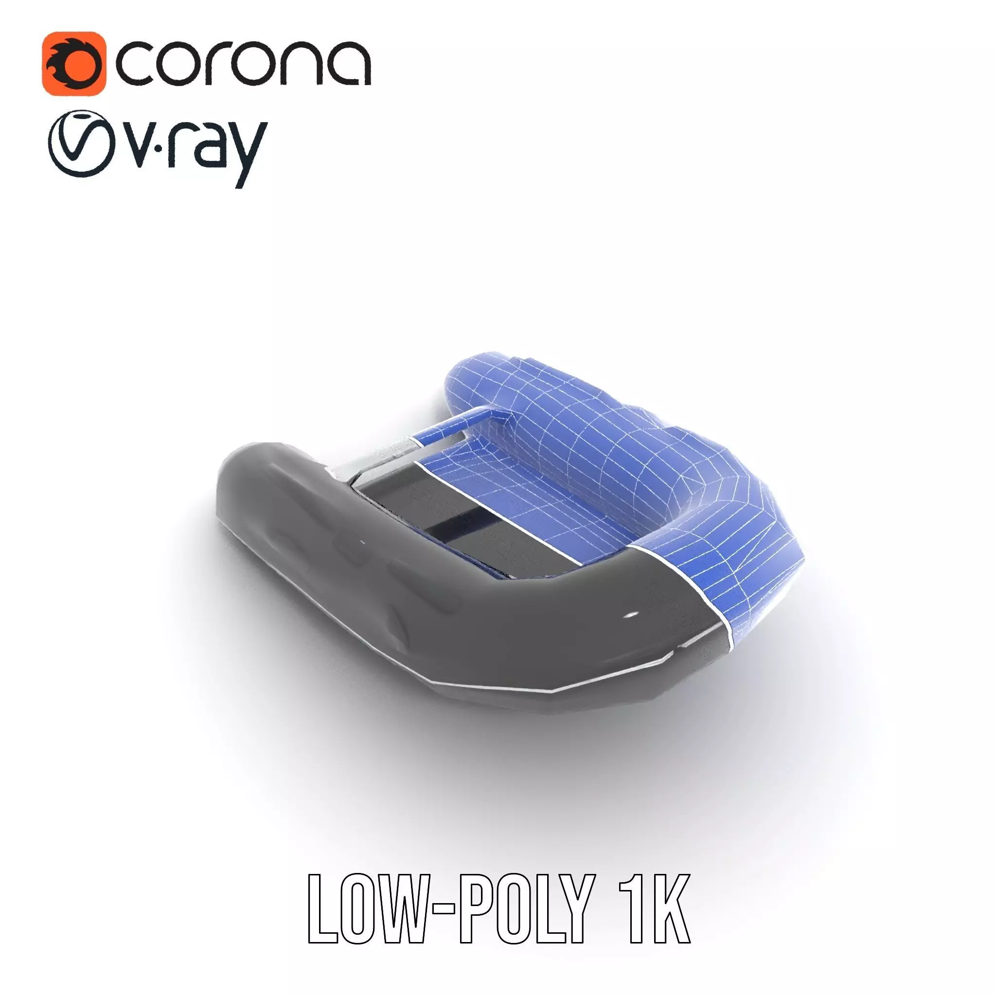 Sleek Black Raft model pack Low-poly 3D model_26