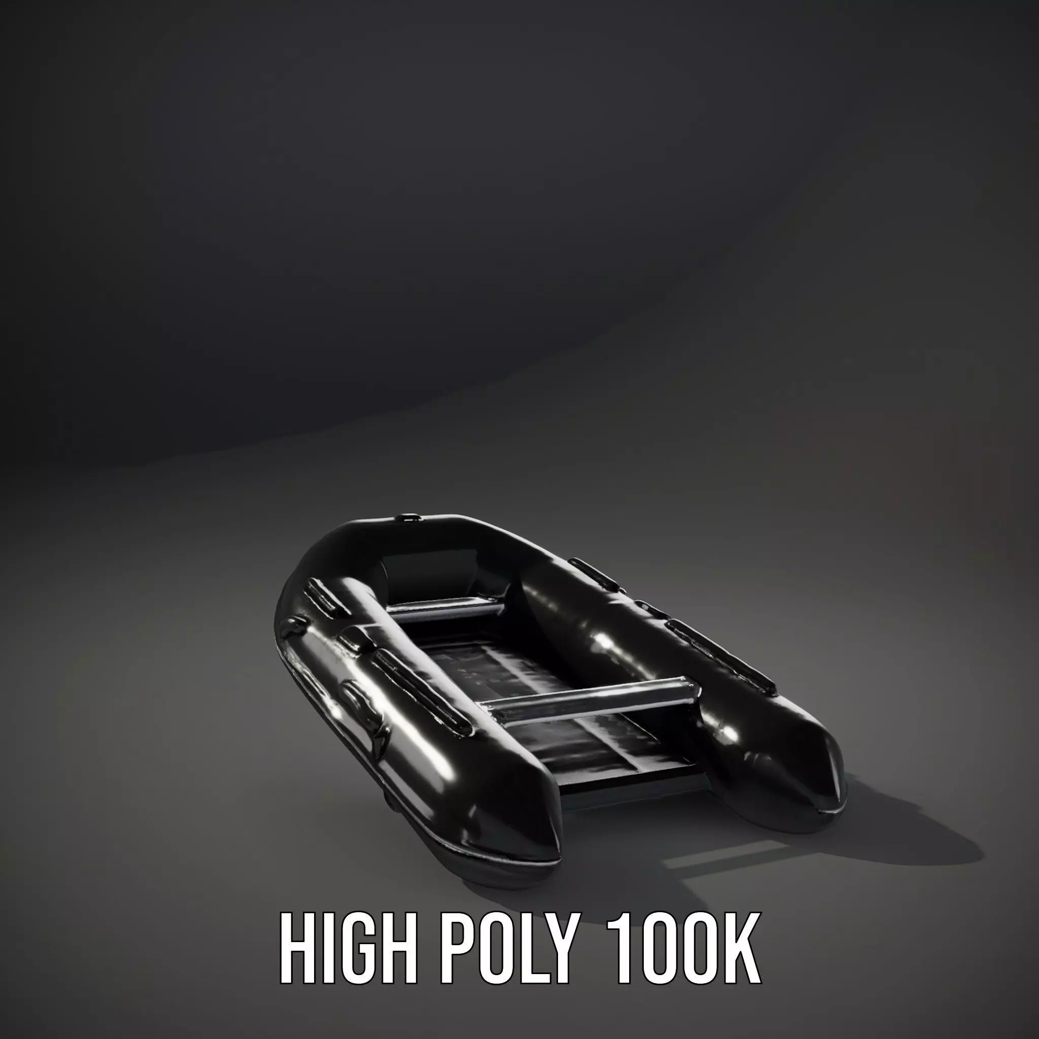 Sleek Black Raft model pack Low-poly 3D model_11