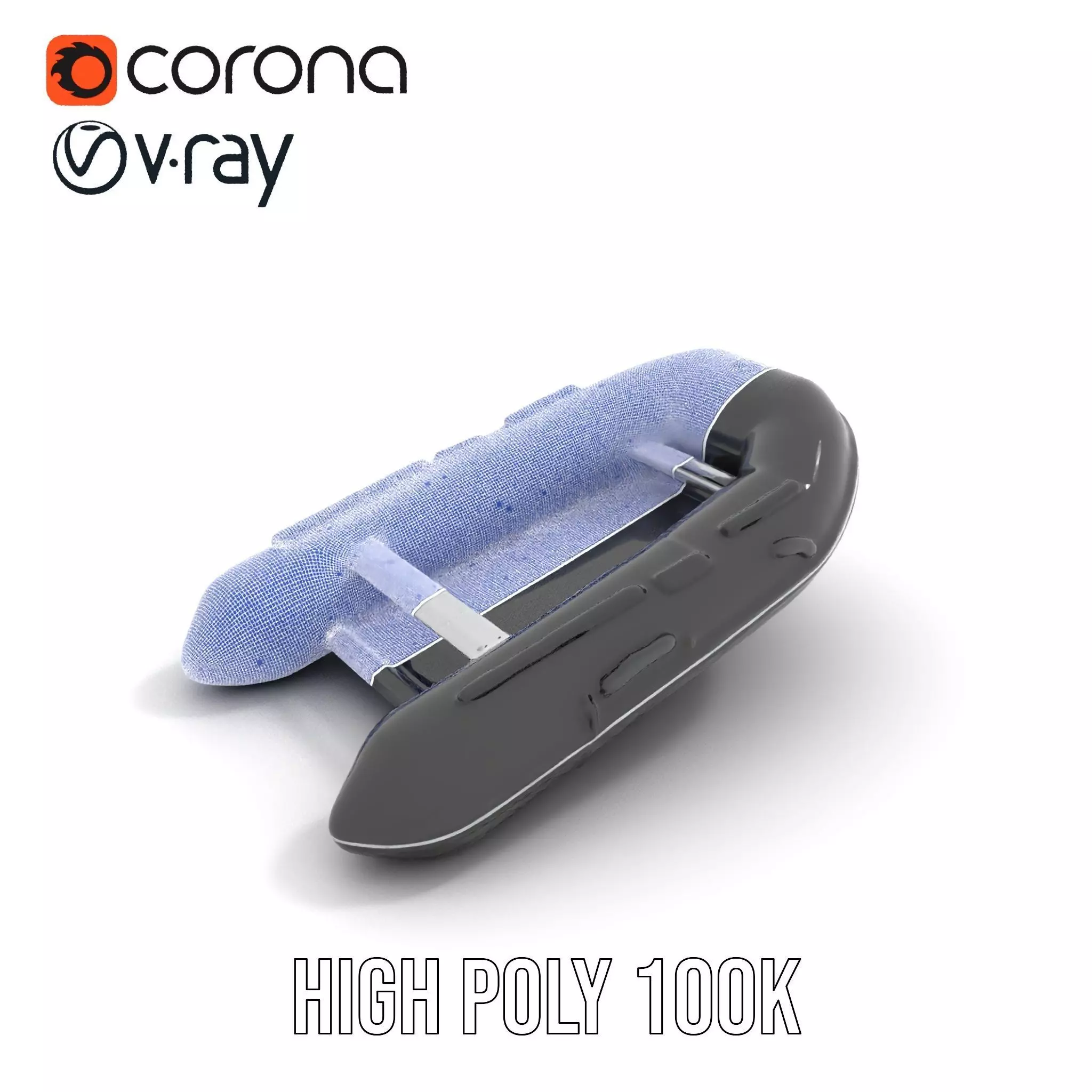 Sleek Black Raft model pack Low-poly 3D model_27