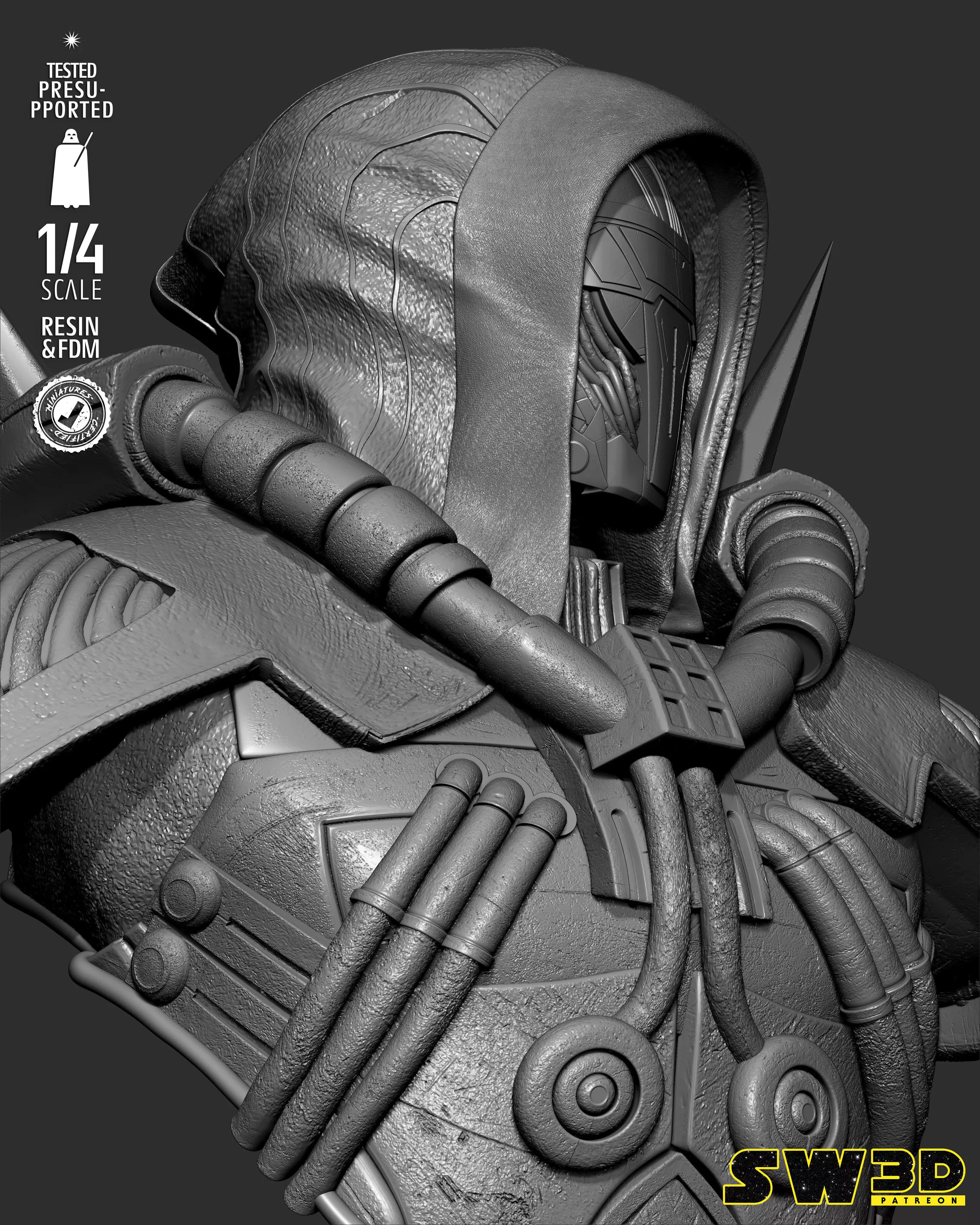 STAR WARS Darth Marr Portrait Bust 3D print model_36