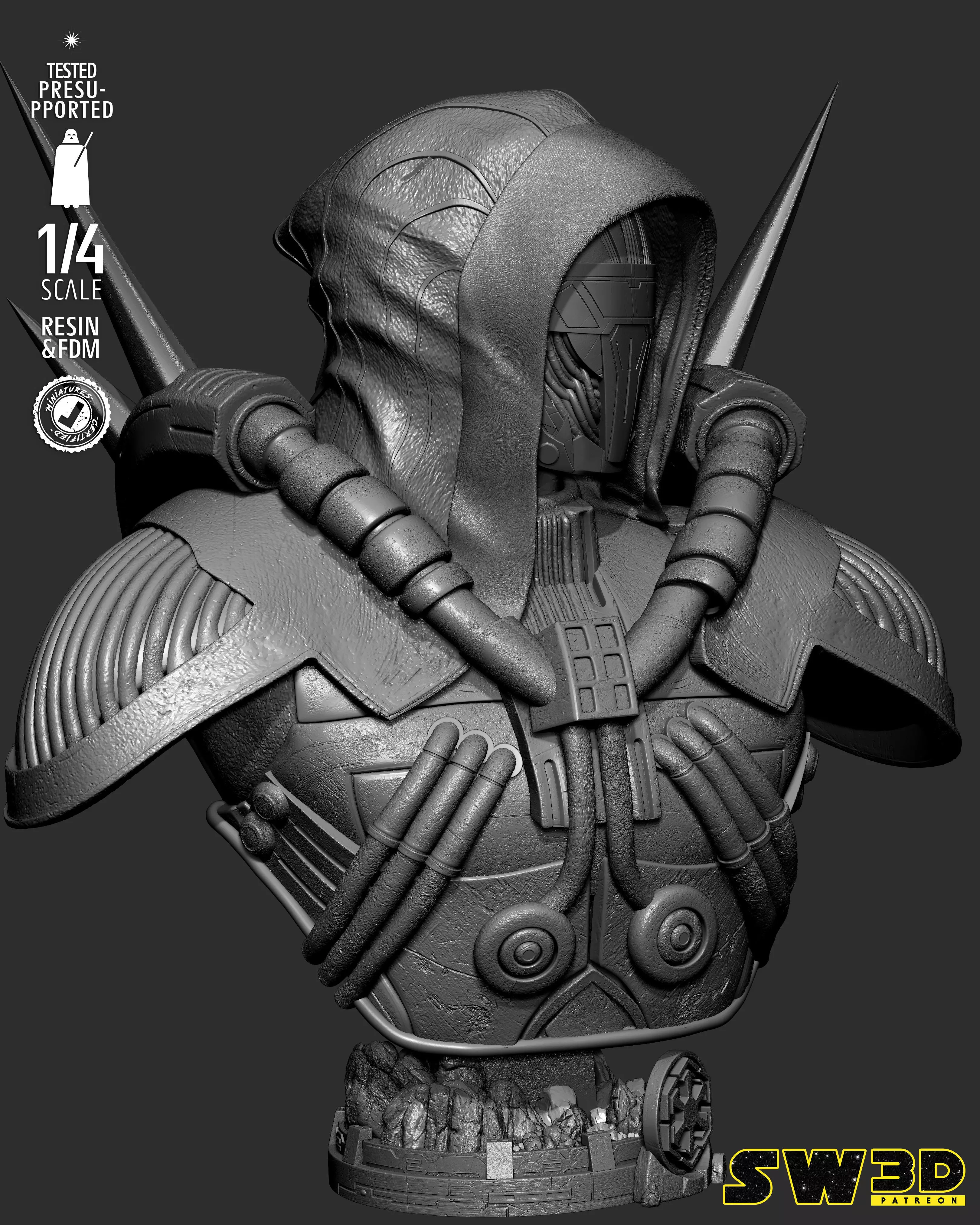 STAR WARS Darth Marr Portrait Bust 3D print model_20