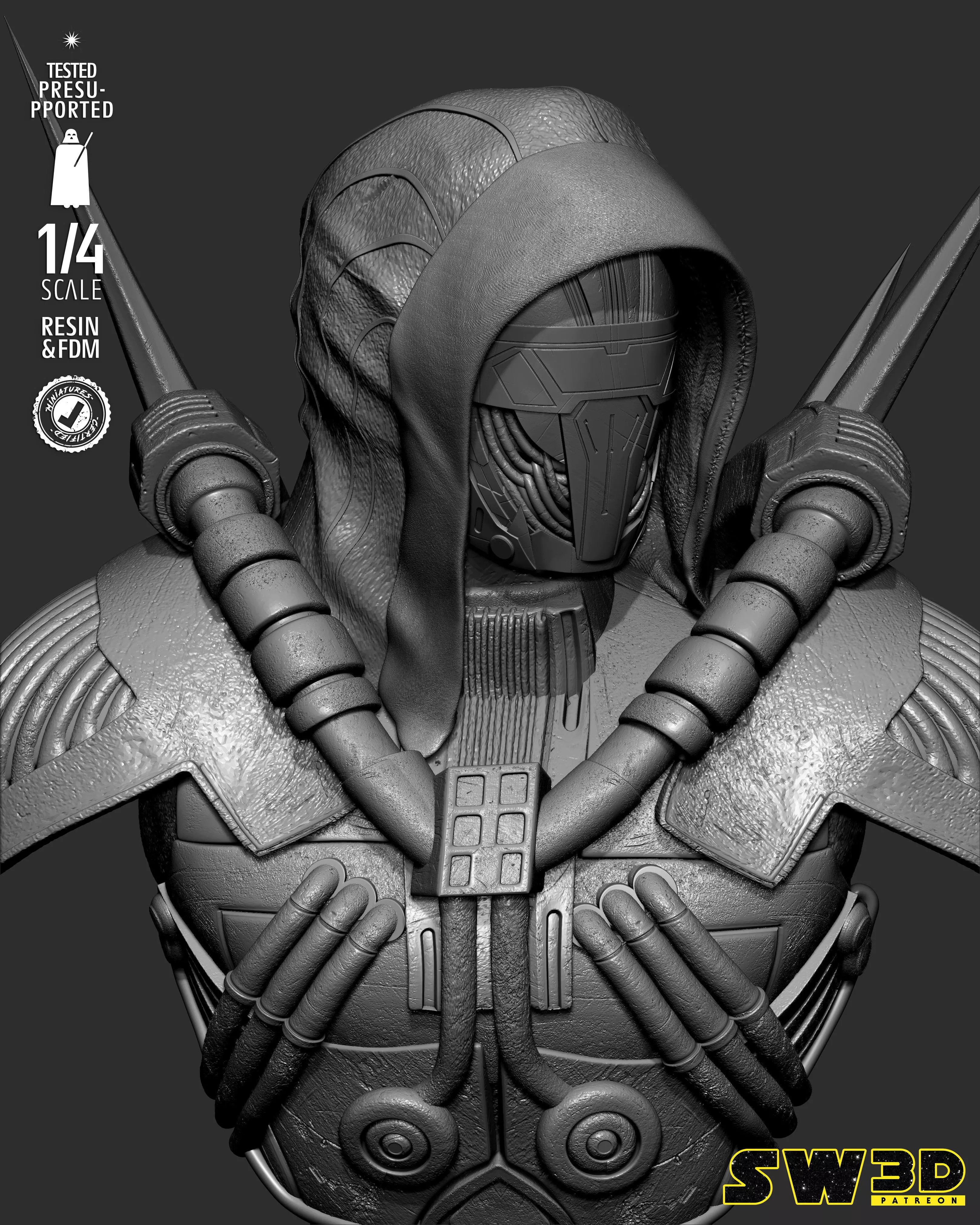 STAR WARS Darth Marr Portrait Bust 3D print model_40