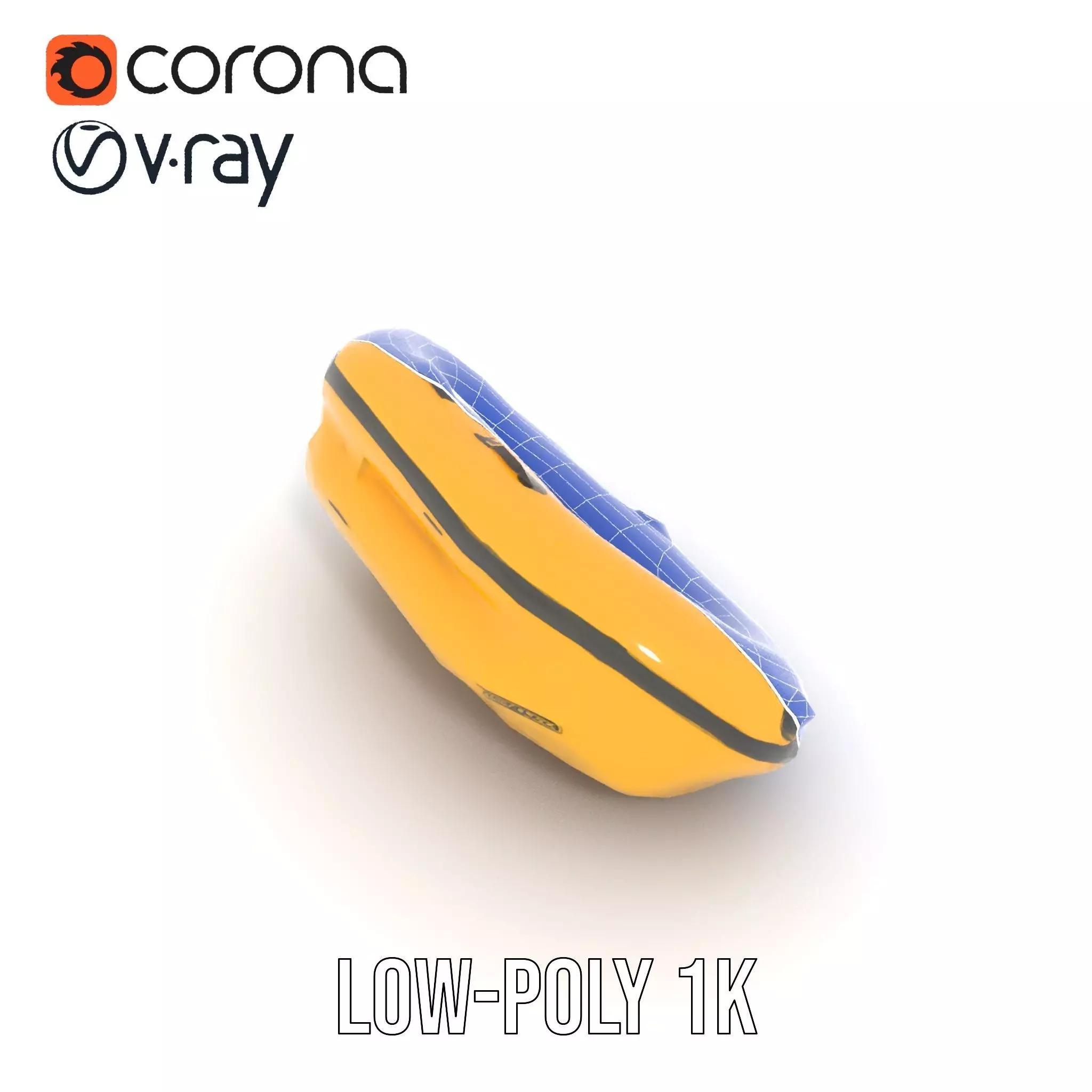 Vibrant Yellow Raft model pack Low-poly 3D model_20
