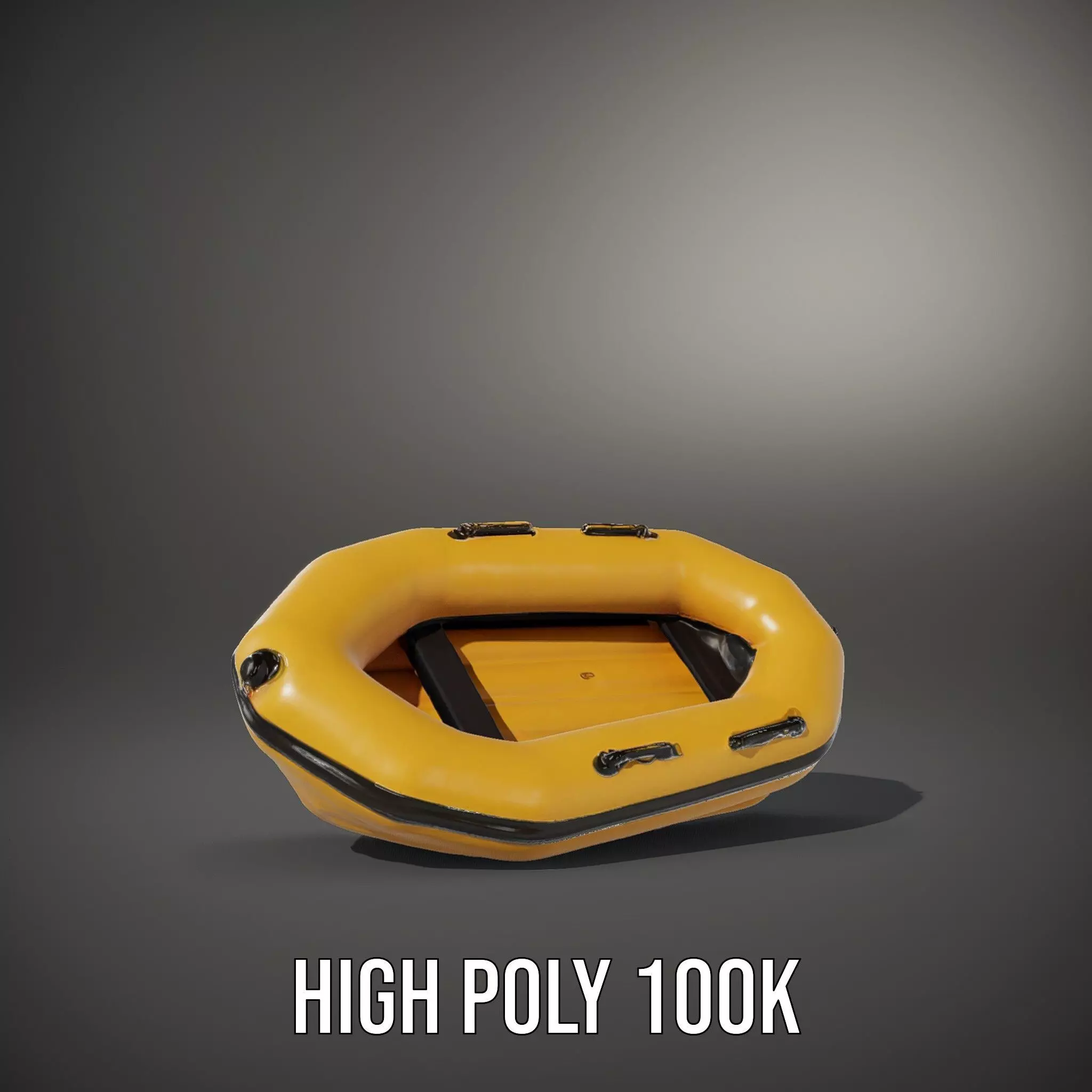 Vibrant Yellow Raft model pack Low-poly 3D model_9