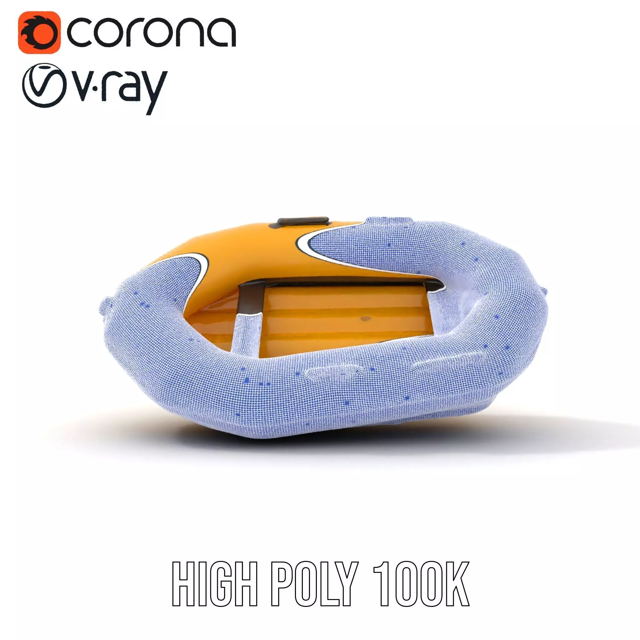 Vibrant Yellow Raft model pack Low-poly 3D model_32