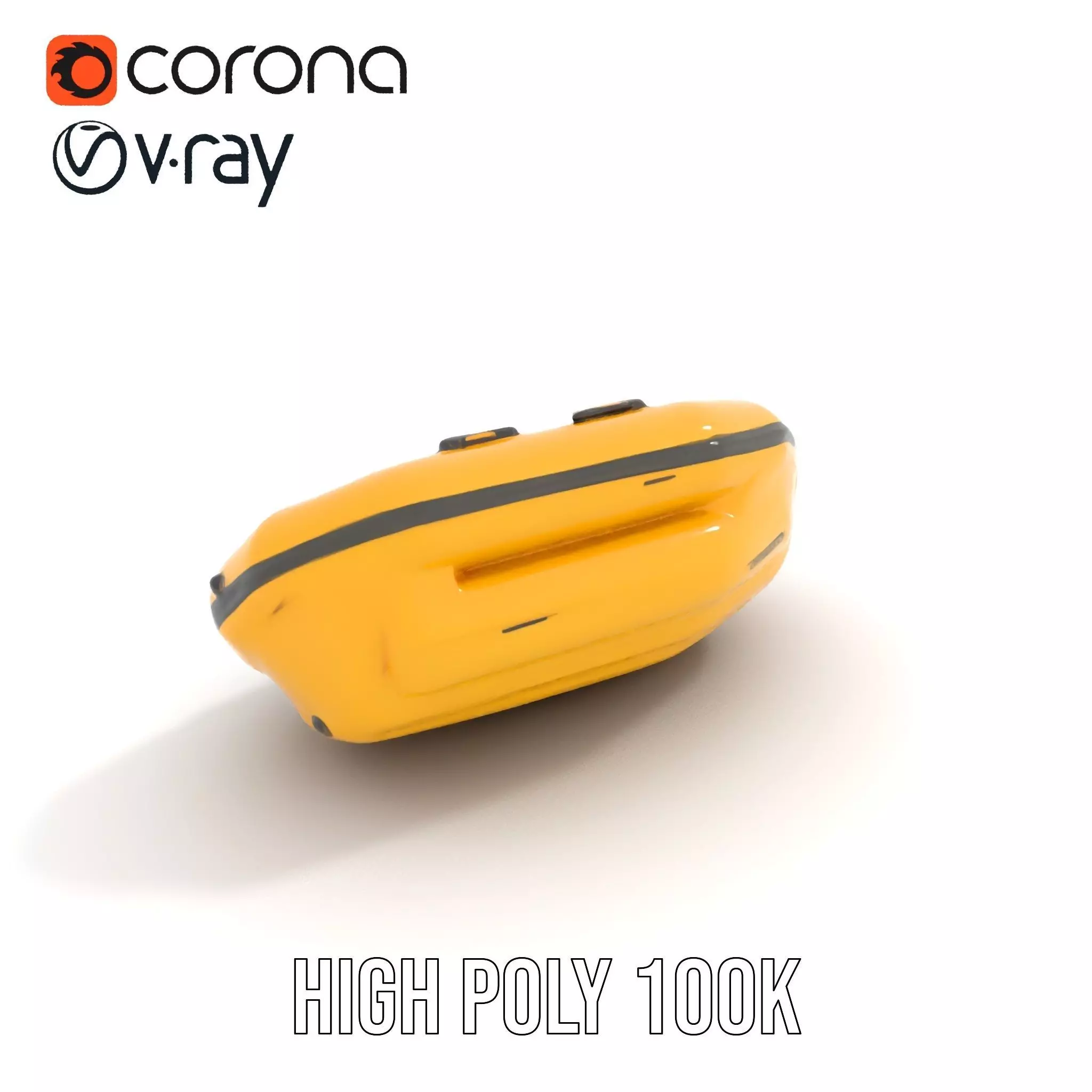 Vibrant Yellow Raft model pack Low-poly 3D model_16