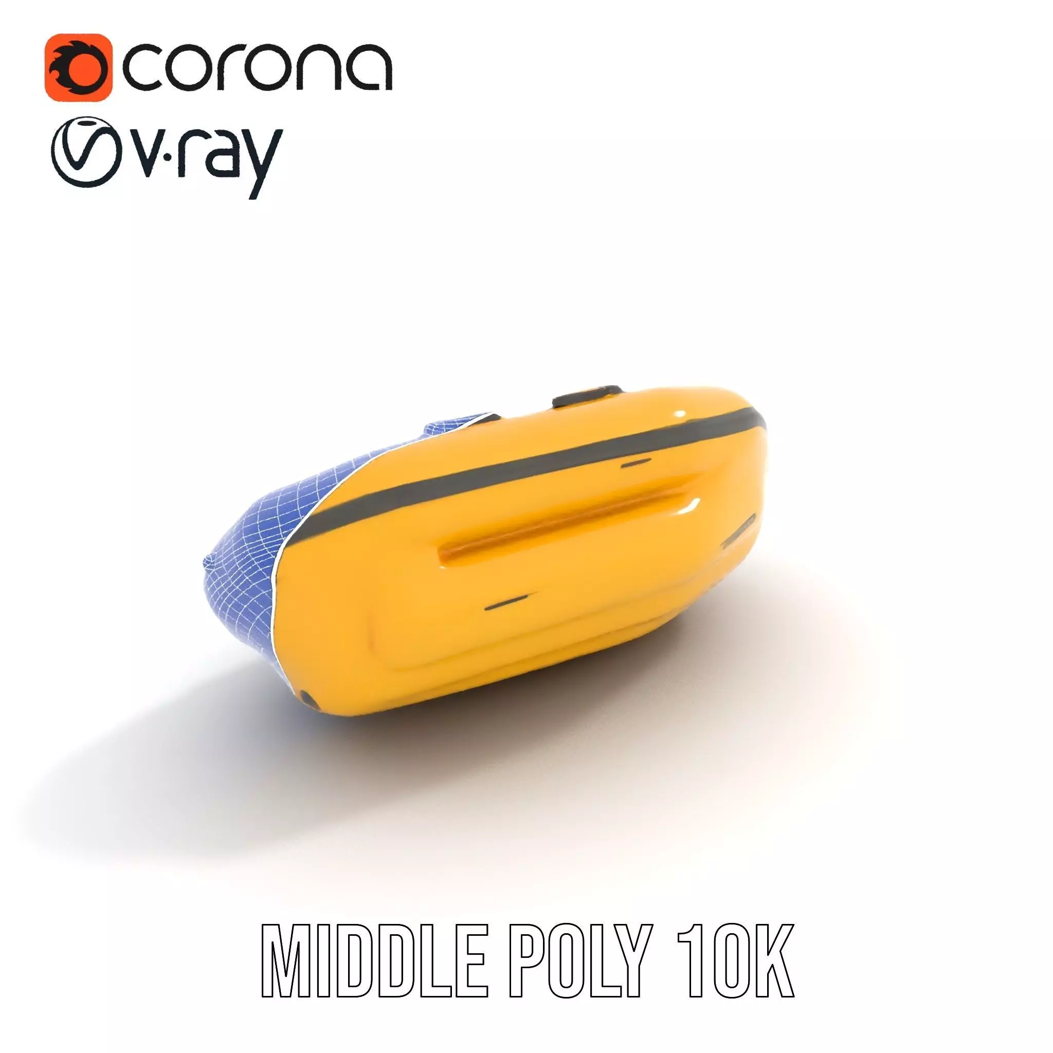 Vibrant Yellow Raft model pack Low-poly 3D model_28