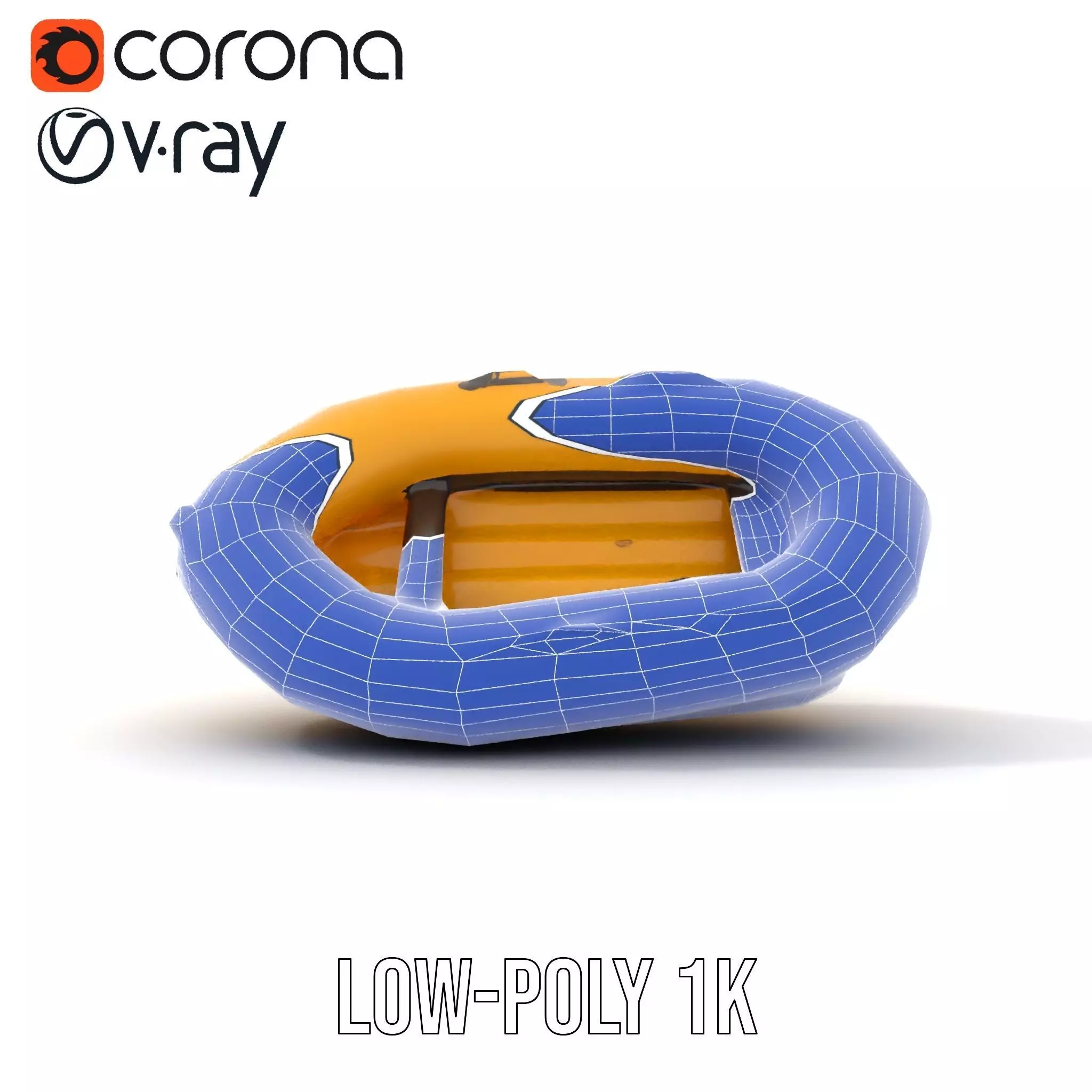 Vibrant Yellow Raft model pack Low-poly 3D model_29