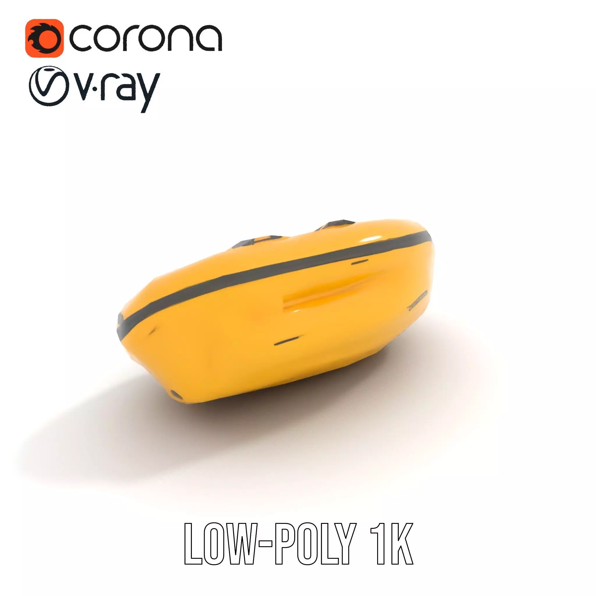 Vibrant Yellow Raft model pack Low-poly 3D model_13