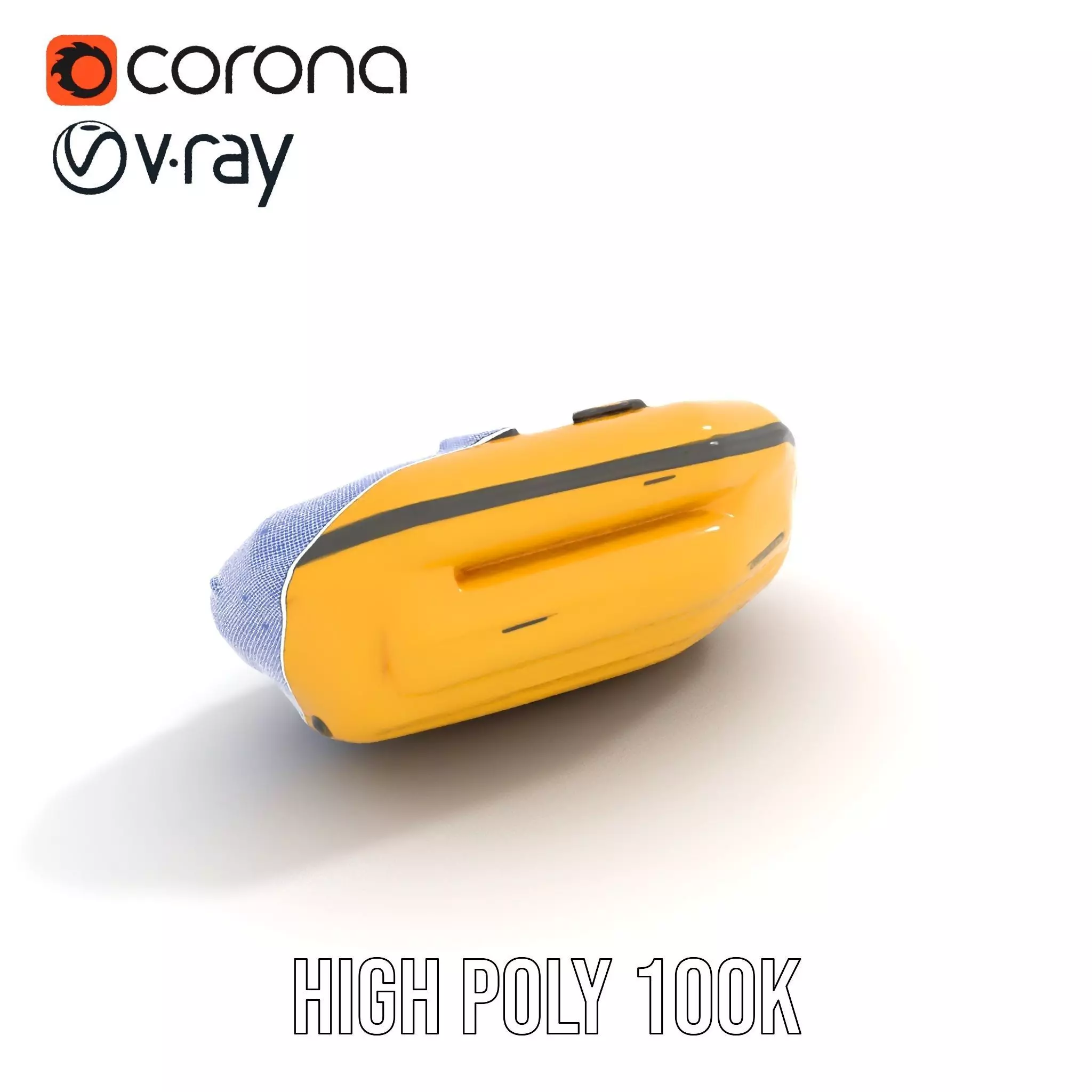 Vibrant Yellow Raft model pack Low-poly 3D model_35