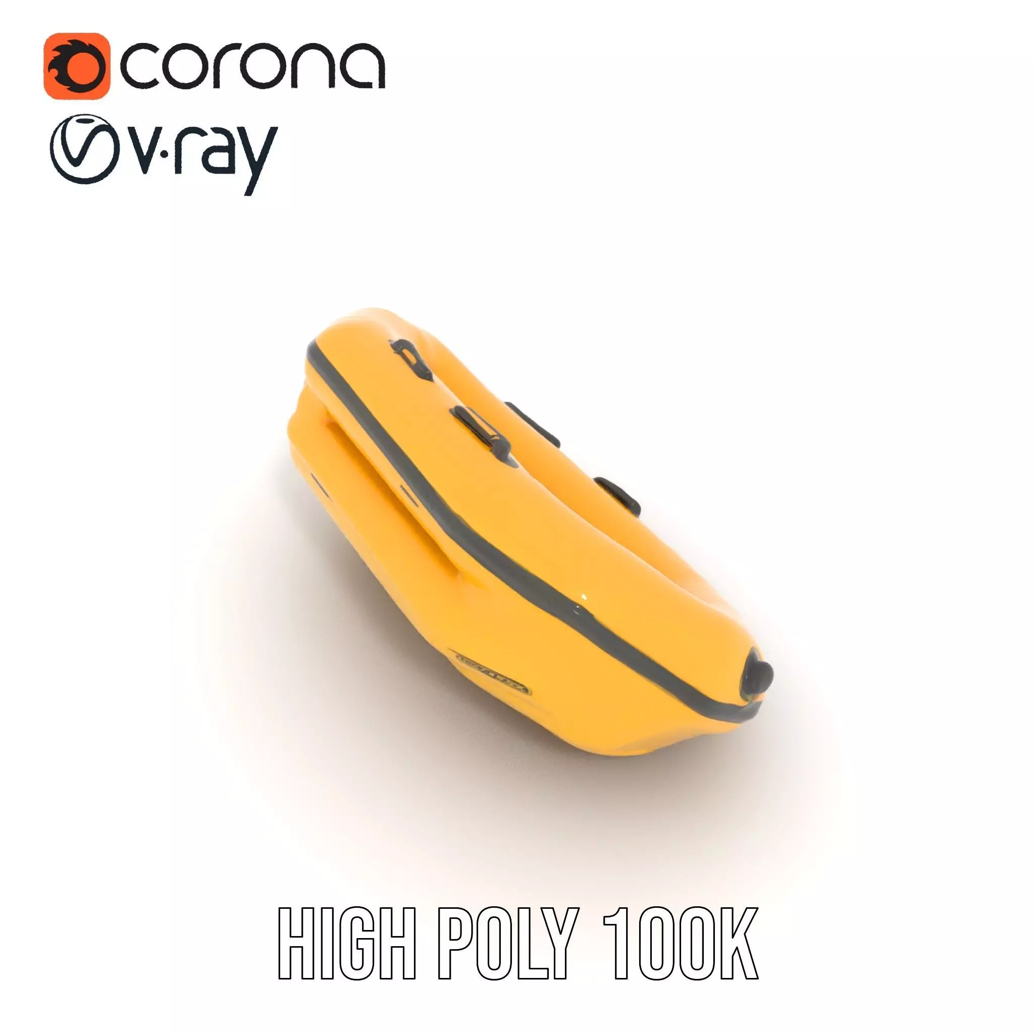 Vibrant Yellow Raft model pack Low-poly 3D model_21